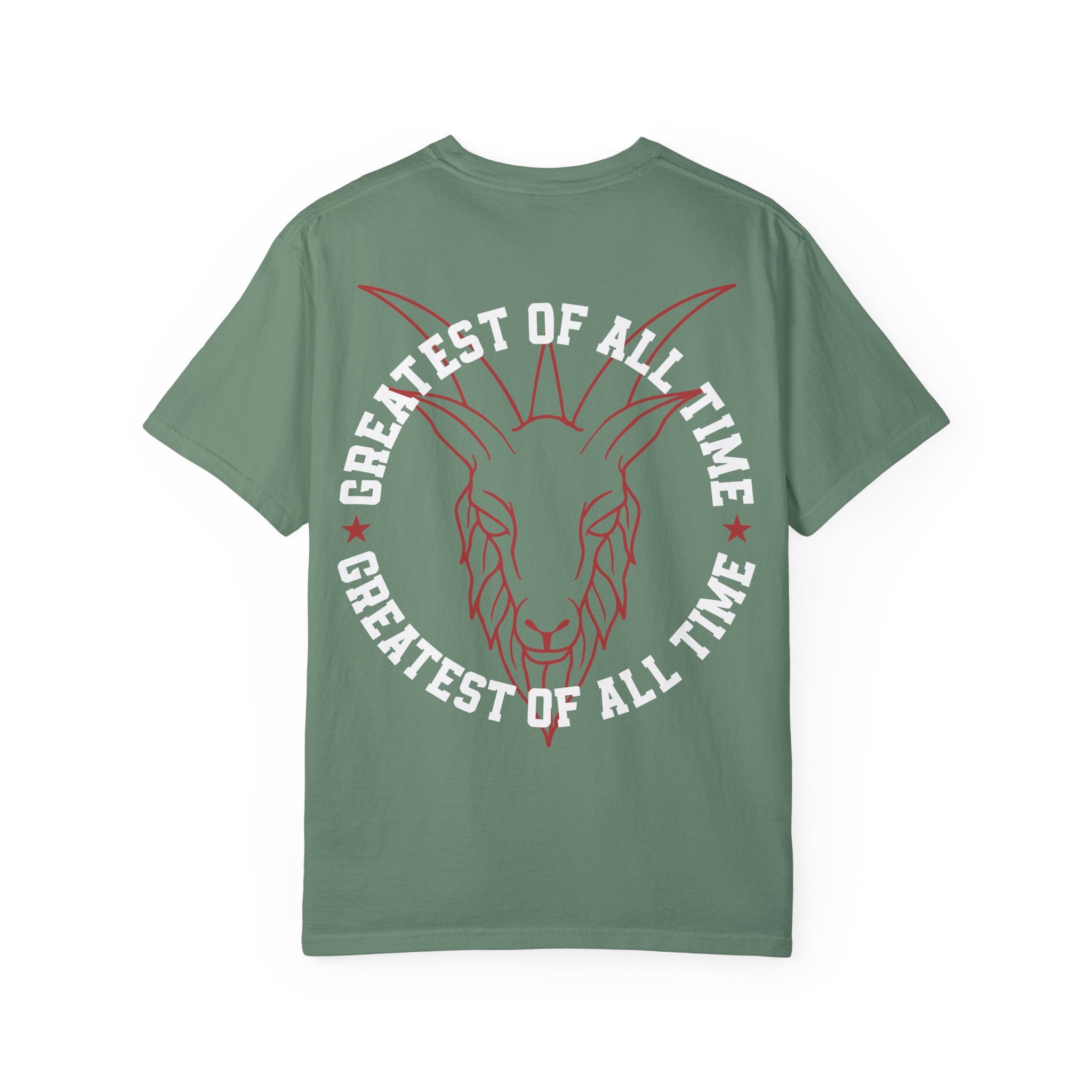 Unisex Garment-Dyed T-shirt - 'Greatest of All Time' Goat Design