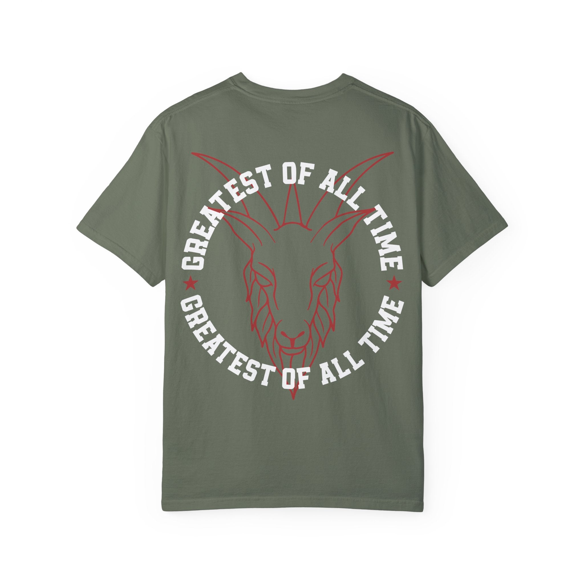 Unisex Garment-Dyed T-shirt - 'Greatest of All Time' Goat Design