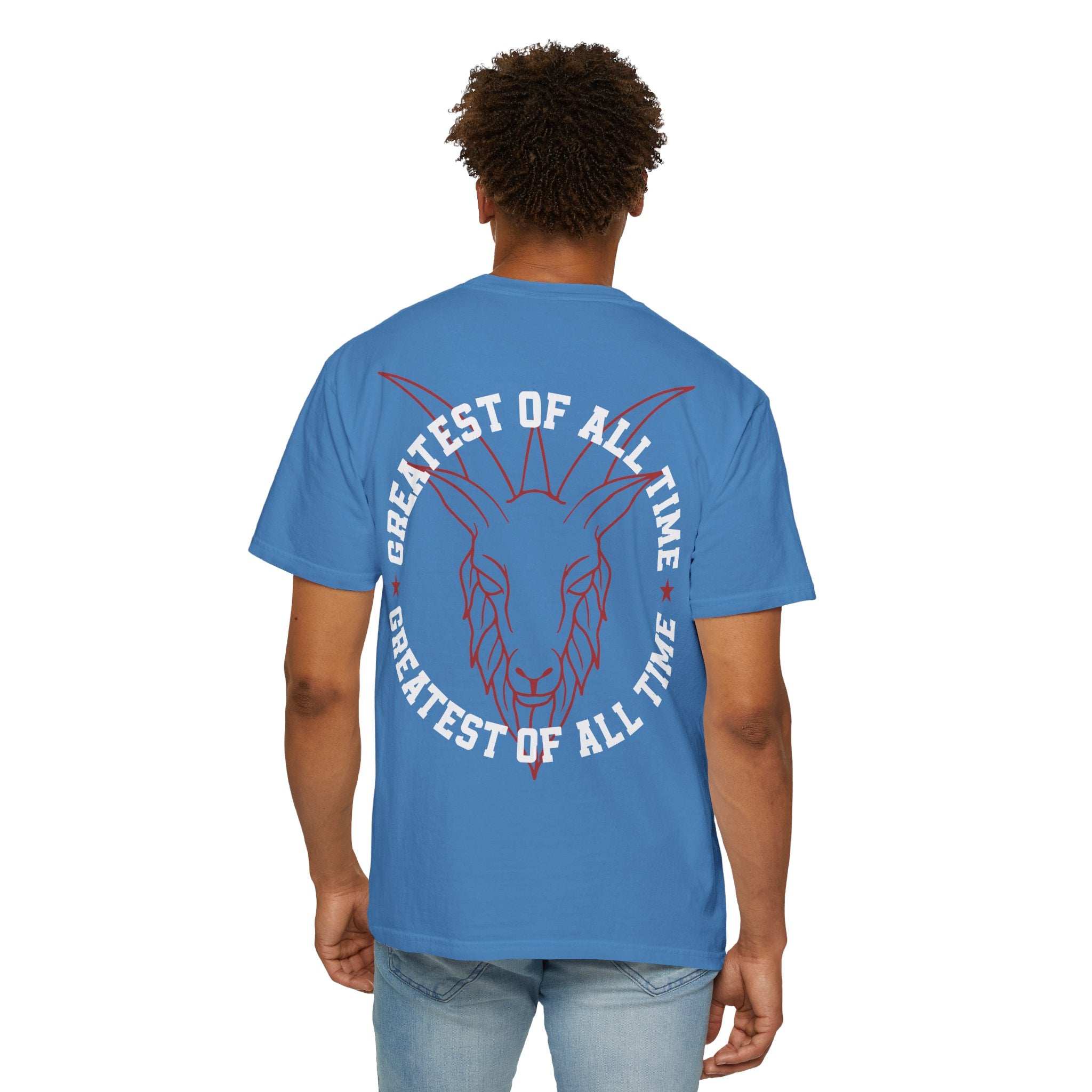 Unisex Garment-Dyed T-shirt - 'Greatest of All Time' Goat Design