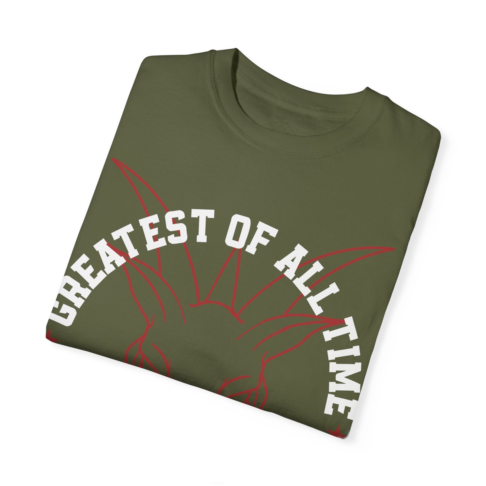 Unisex Garment-Dyed T-shirt - 'Greatest of All Time' Goat Design