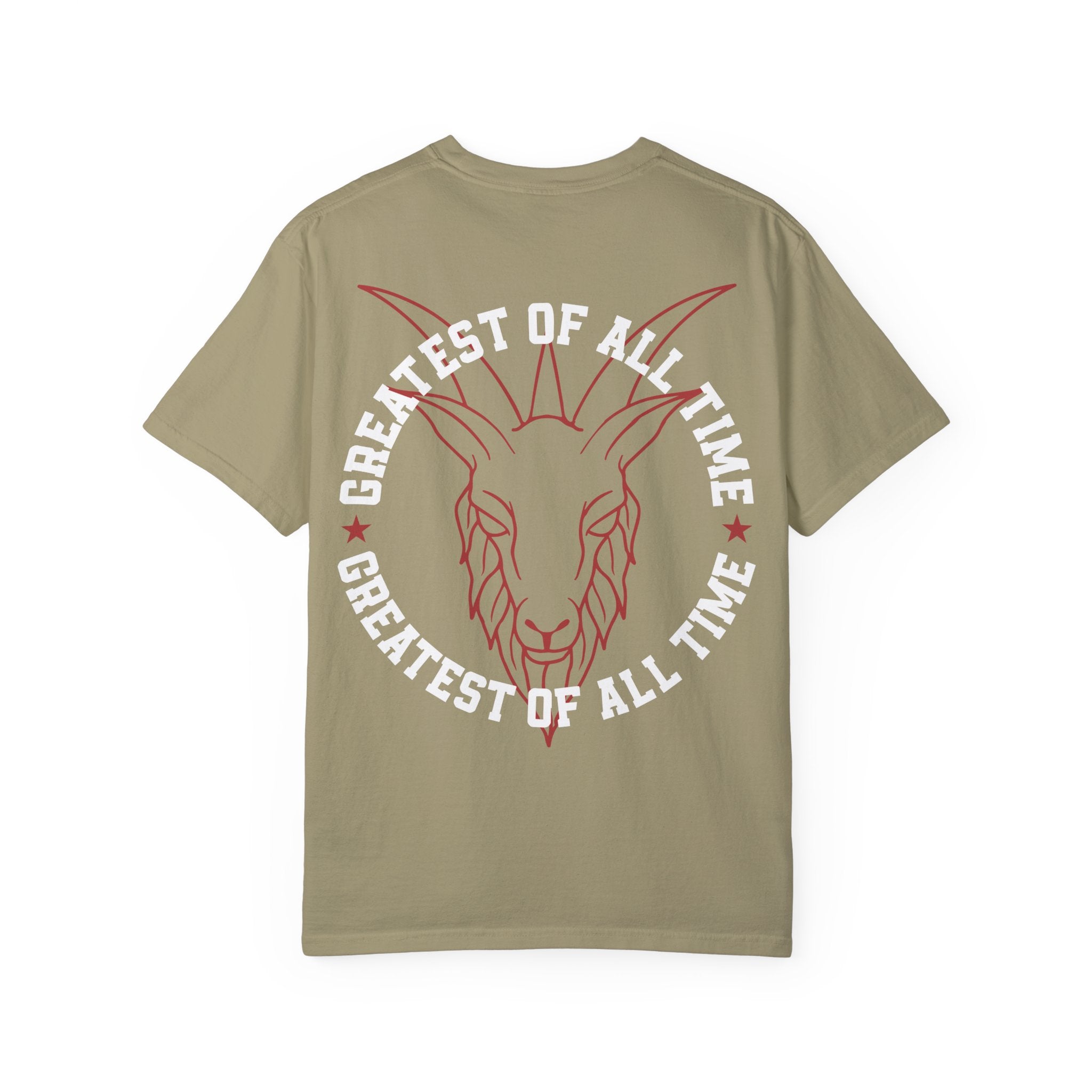 Unisex Garment-Dyed T-shirt - 'Greatest of All Time' Goat Design
