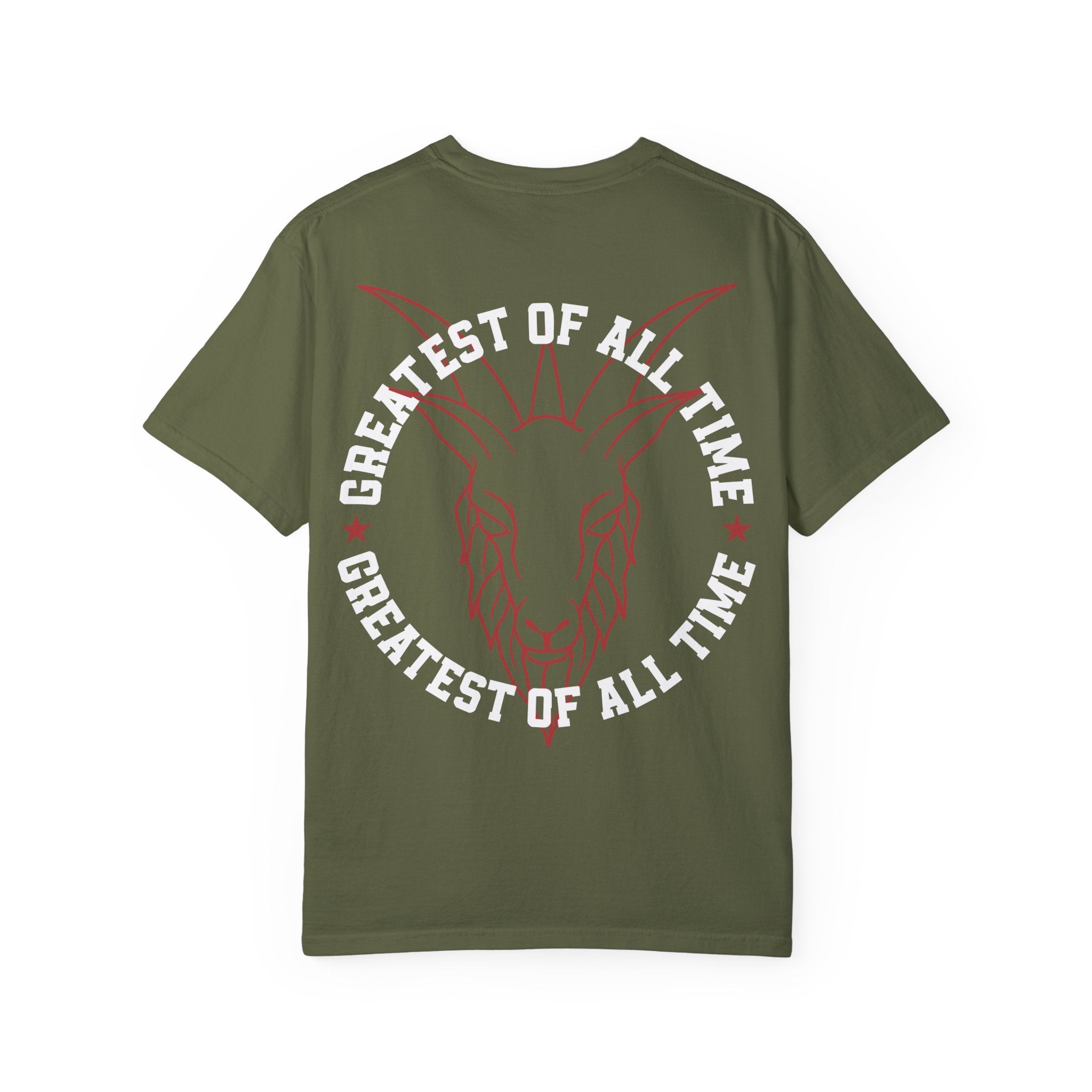 Unisex Garment-Dyed T-shirt - 'Greatest of All Time' Goat Design