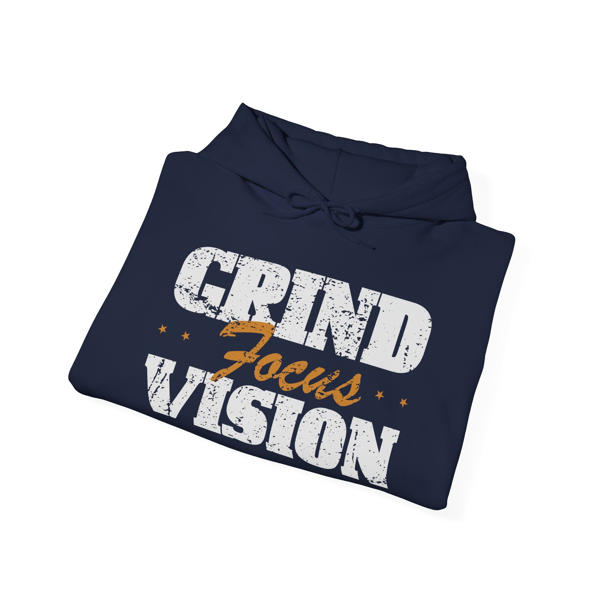 Gold Color Grind Focus Vision Hoodie — Motivational Gym & Hustle Pullover