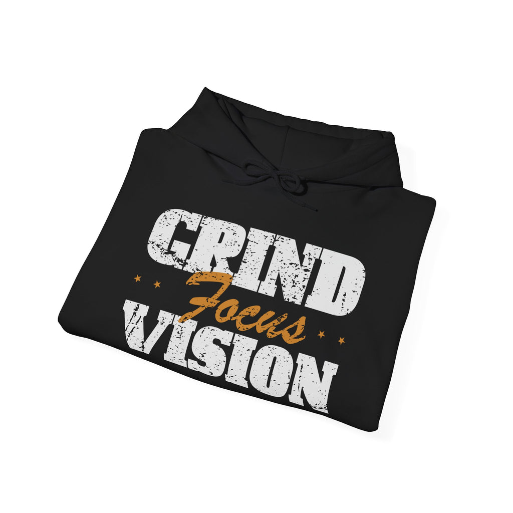 Gold Color Grind Focus Vision Hoodie — Motivational Gym & Hustle Pullover