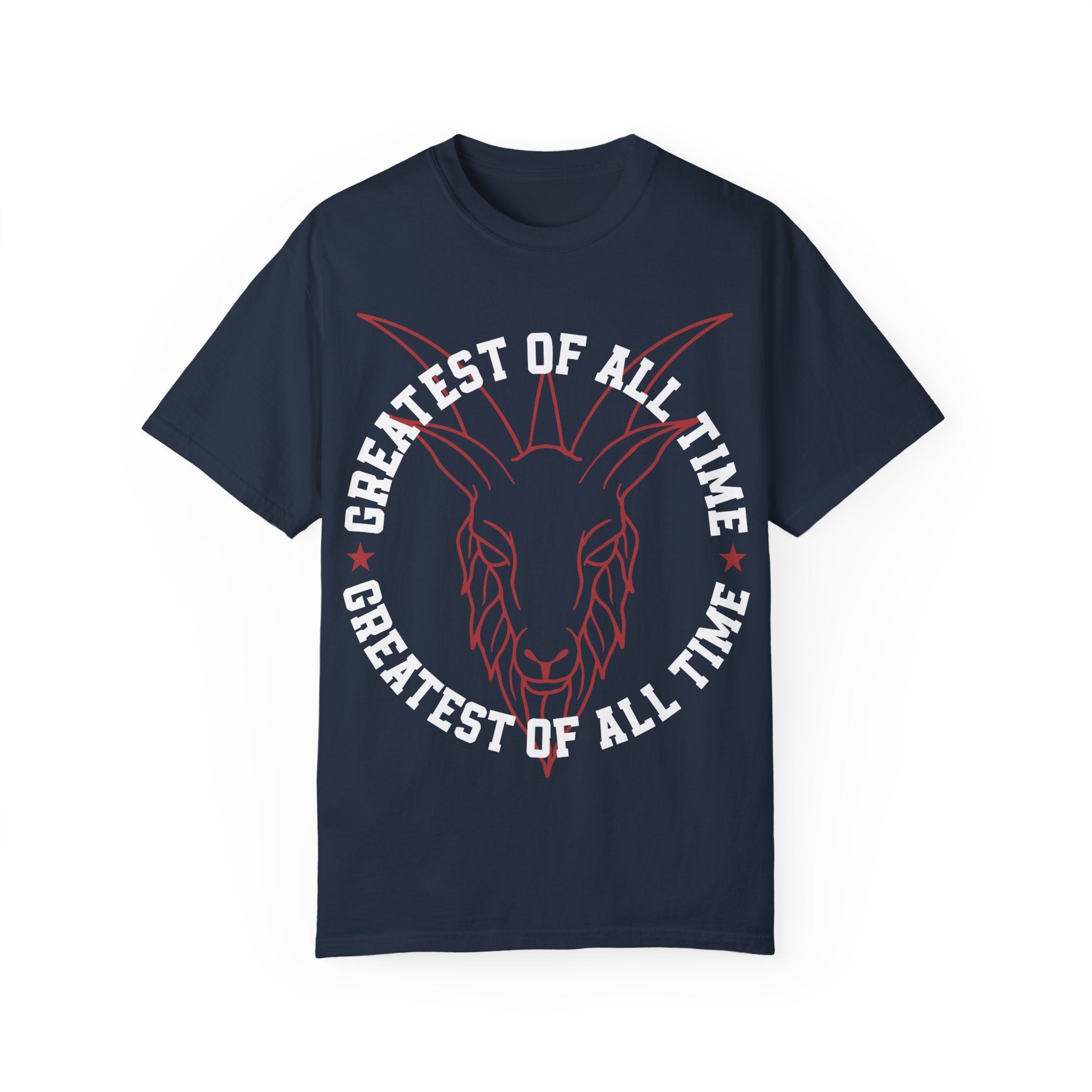 Unisex Garment-Dyed T-shirt - 'Greatest of All Time' Goat Design