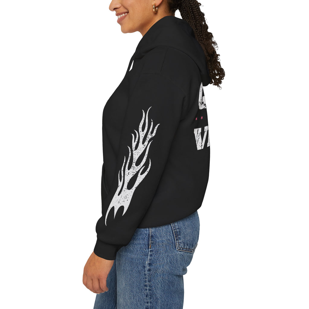 Hoodie — "Hood Star" Flame Sleeve Hoodie (Grind Focus Vision)