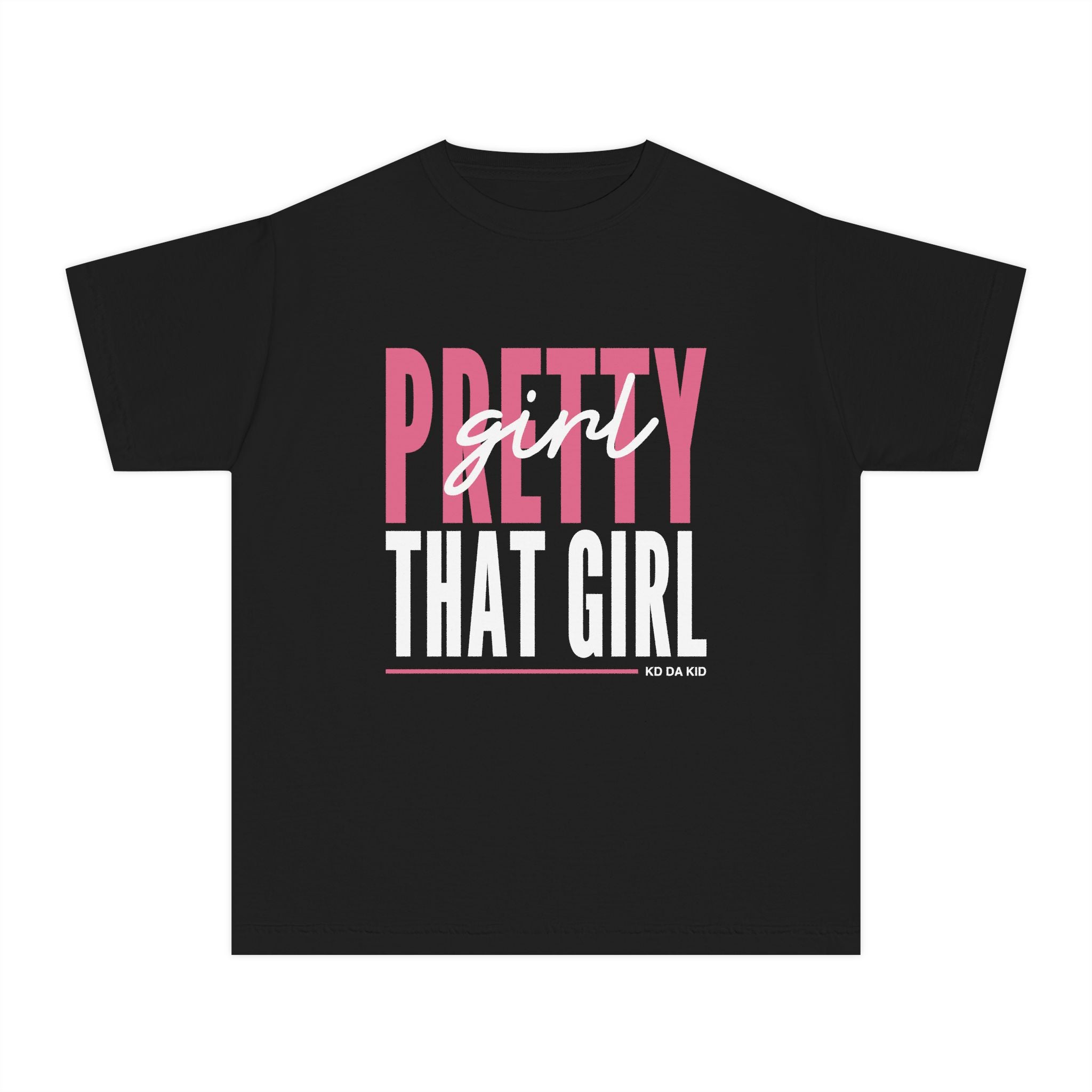 Pretty Girl That Girl Youth Tee - Pastel Yellow Motivational Graphic Shirt