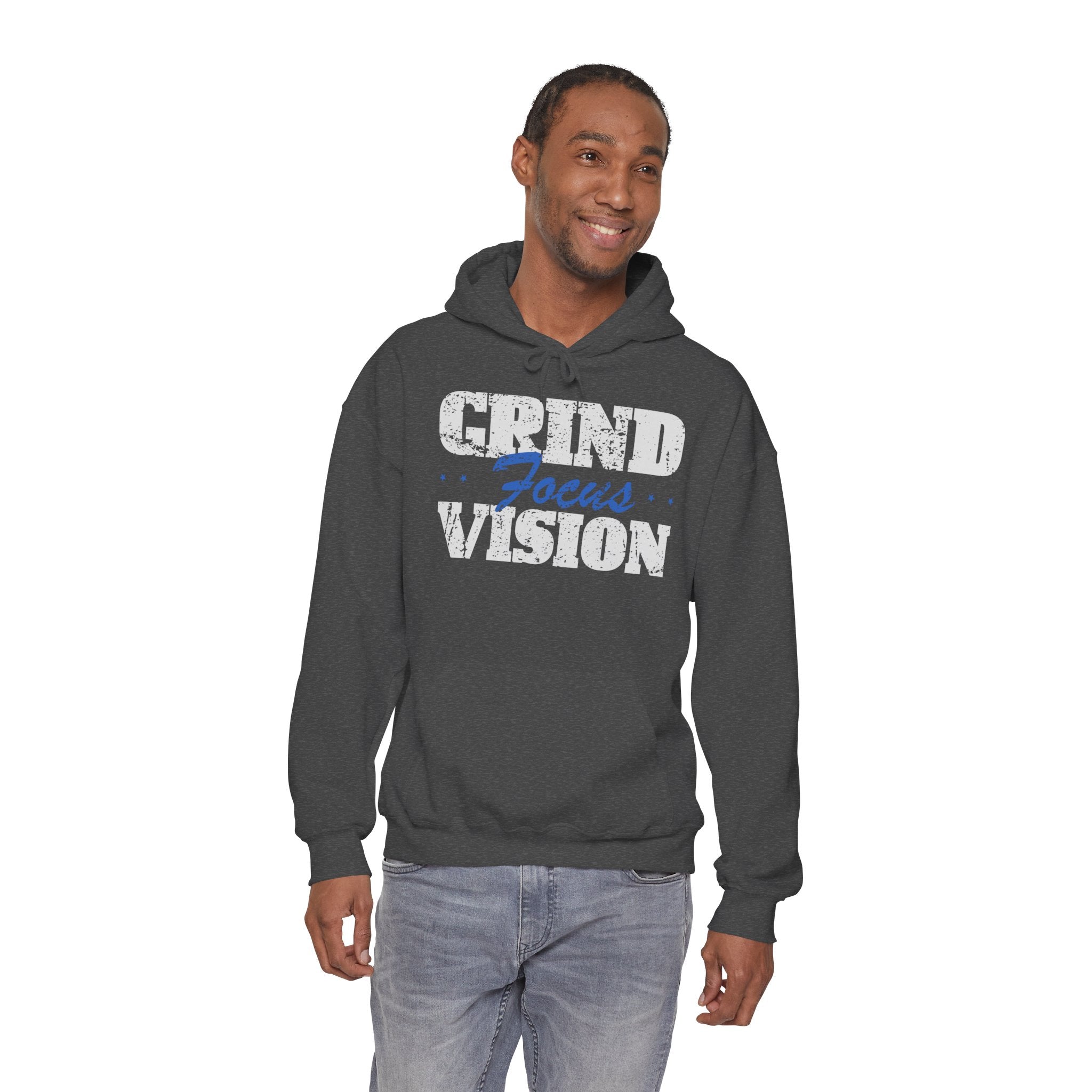 Blue Grind Focus Vision Hoodie — Motivational Fitness Streetwear