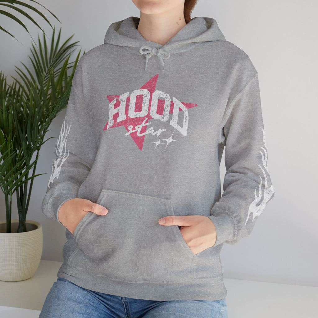 Hoodie — "Hood Star" Flame Sleeve Hoodie (Grind Focus Vision)