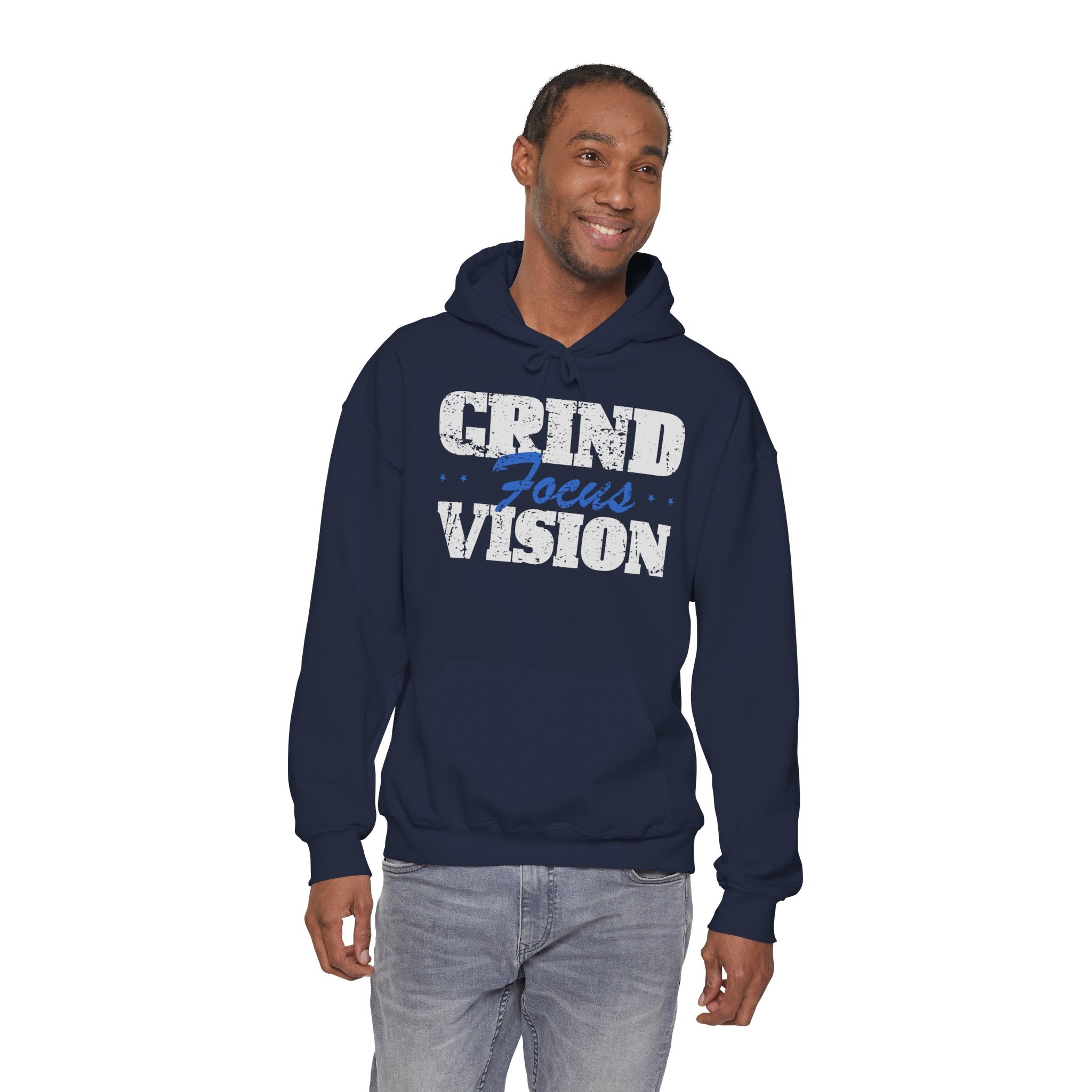 Blue Grind Focus Vision Hoodie — Motivational Fitness Streetwear