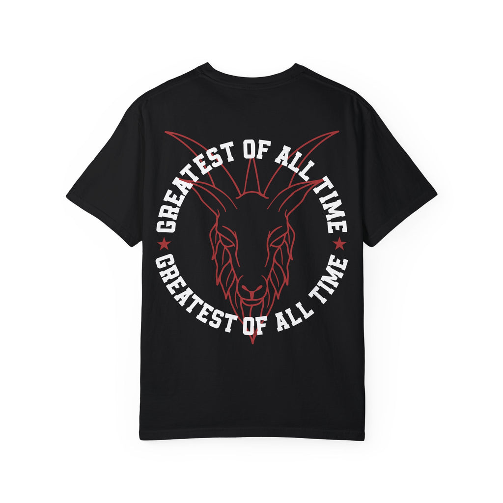 Unisex Garment-Dyed T-shirt - 'Greatest of All Time' Goat Design