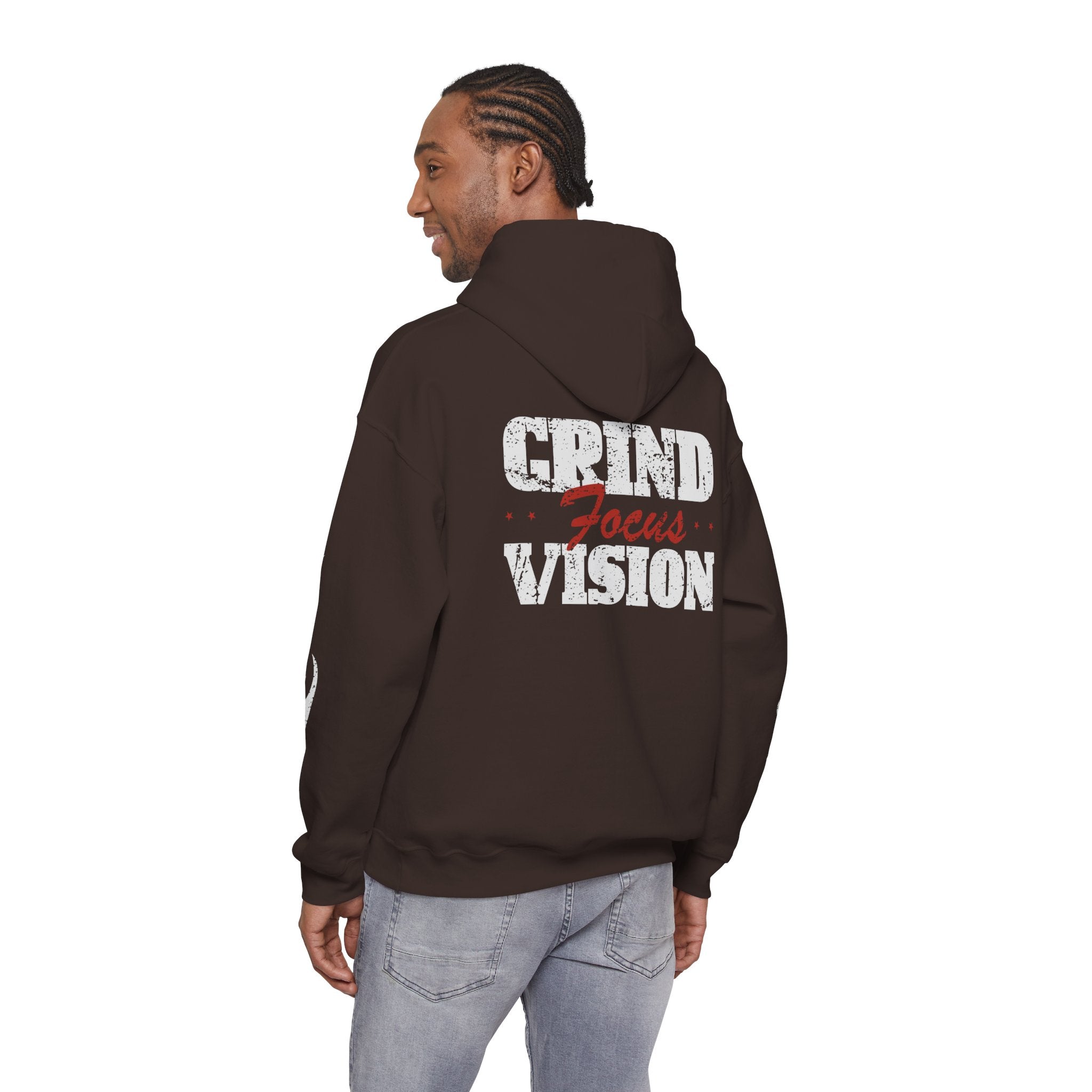 Hoodie — 'Hood Star' Flame Sleeve Hoodie | Grind Focus Vision Graphic Pullover