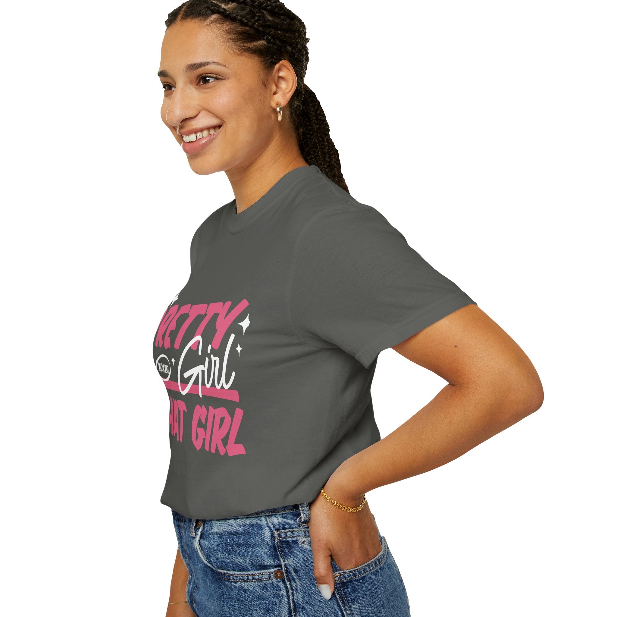 Pretty Girl That Girl T-Shirt – Retro Pink & Orange Graphic Tee