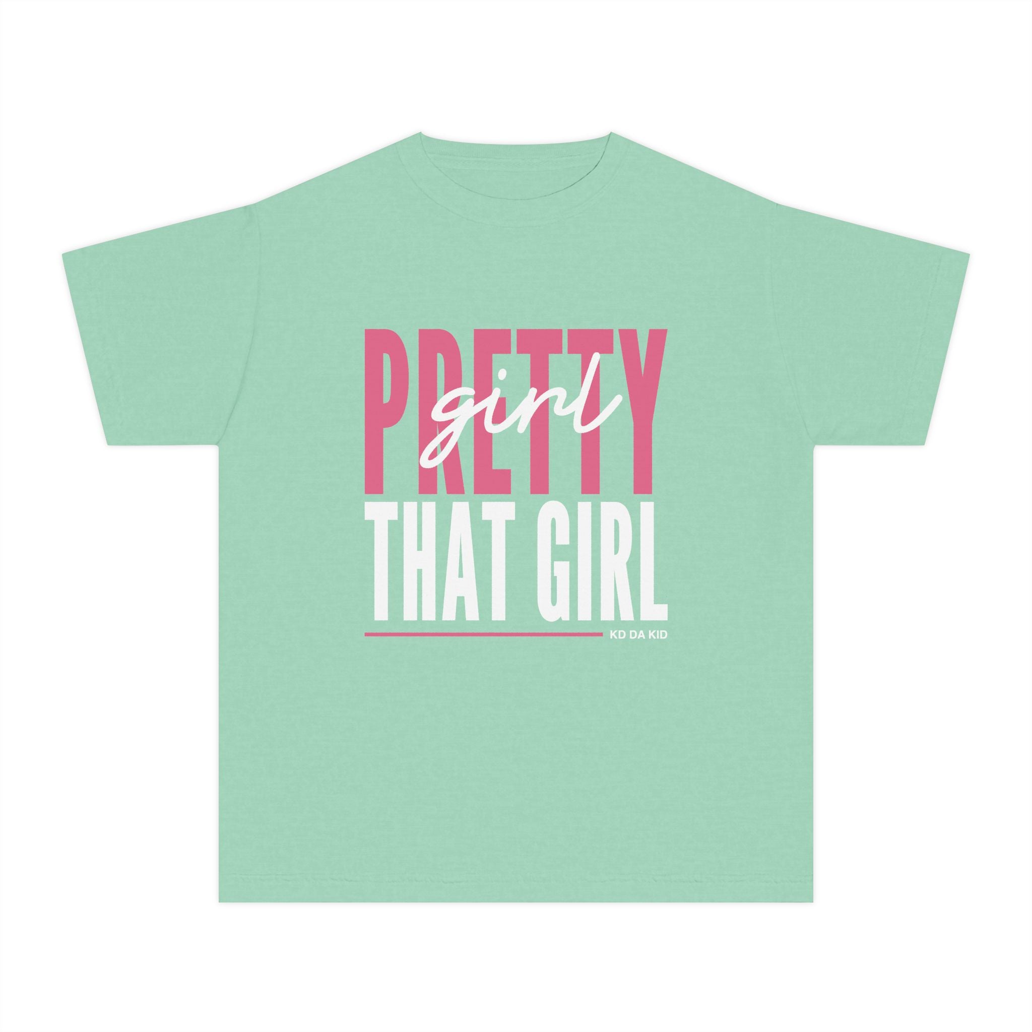 Pretty Girl That Girl Youth Tee - Pastel Yellow Motivational Graphic Shirt