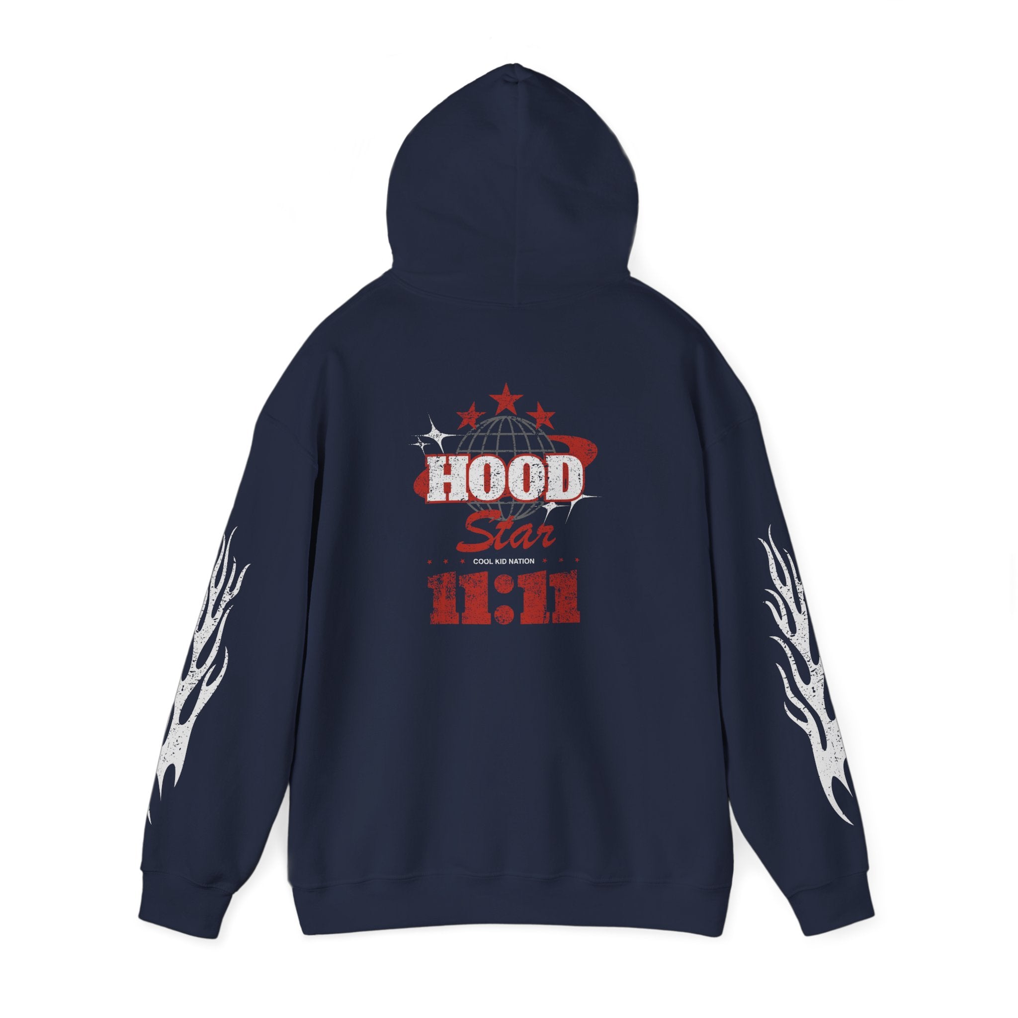 Hood Star Hoodie — Retro Globe Graphic Pullover
