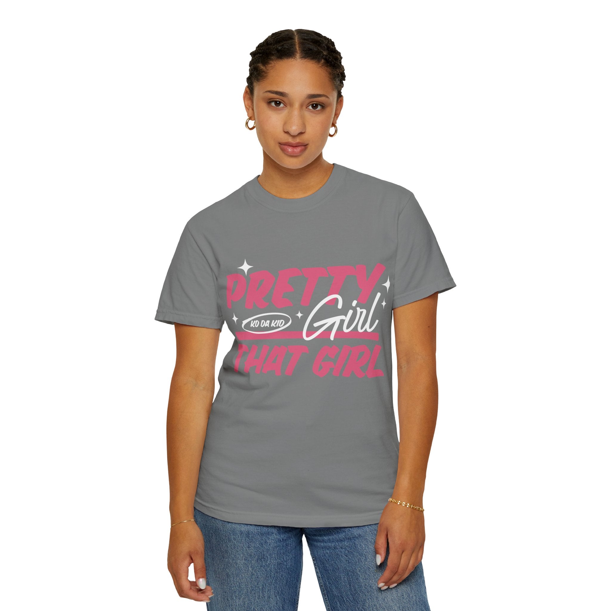 Pretty Girl That Girl T-Shirt – Retro Pink & Orange Graphic Tee