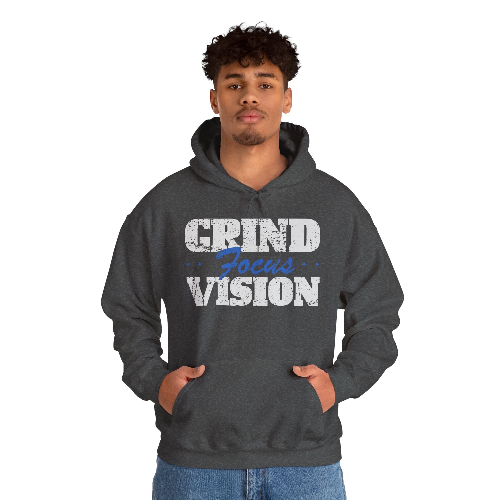 Blue Grind Focus Vision Hoodie — Motivational Fitness Streetwear