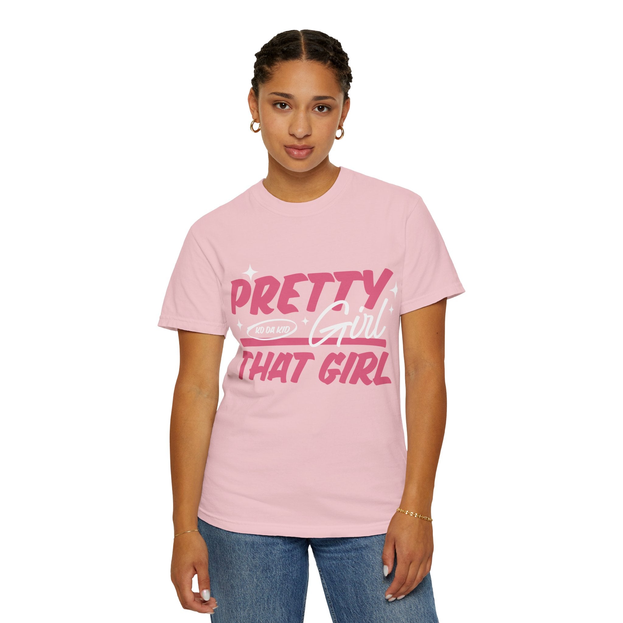 Pretty Girl That Girl T-Shirt – Retro Pink & Orange Graphic Tee