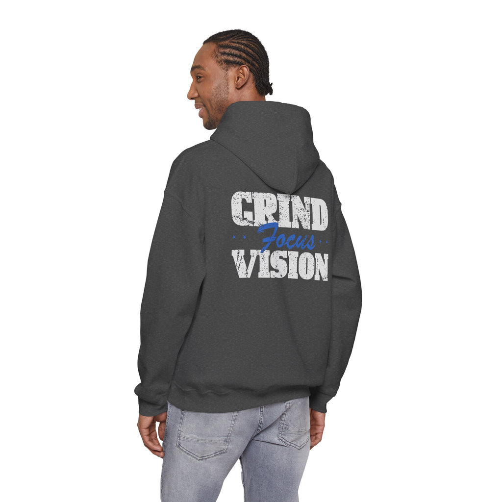 Blue Grind Focus Vision Hoodie — Motivational Fitness Streetwear