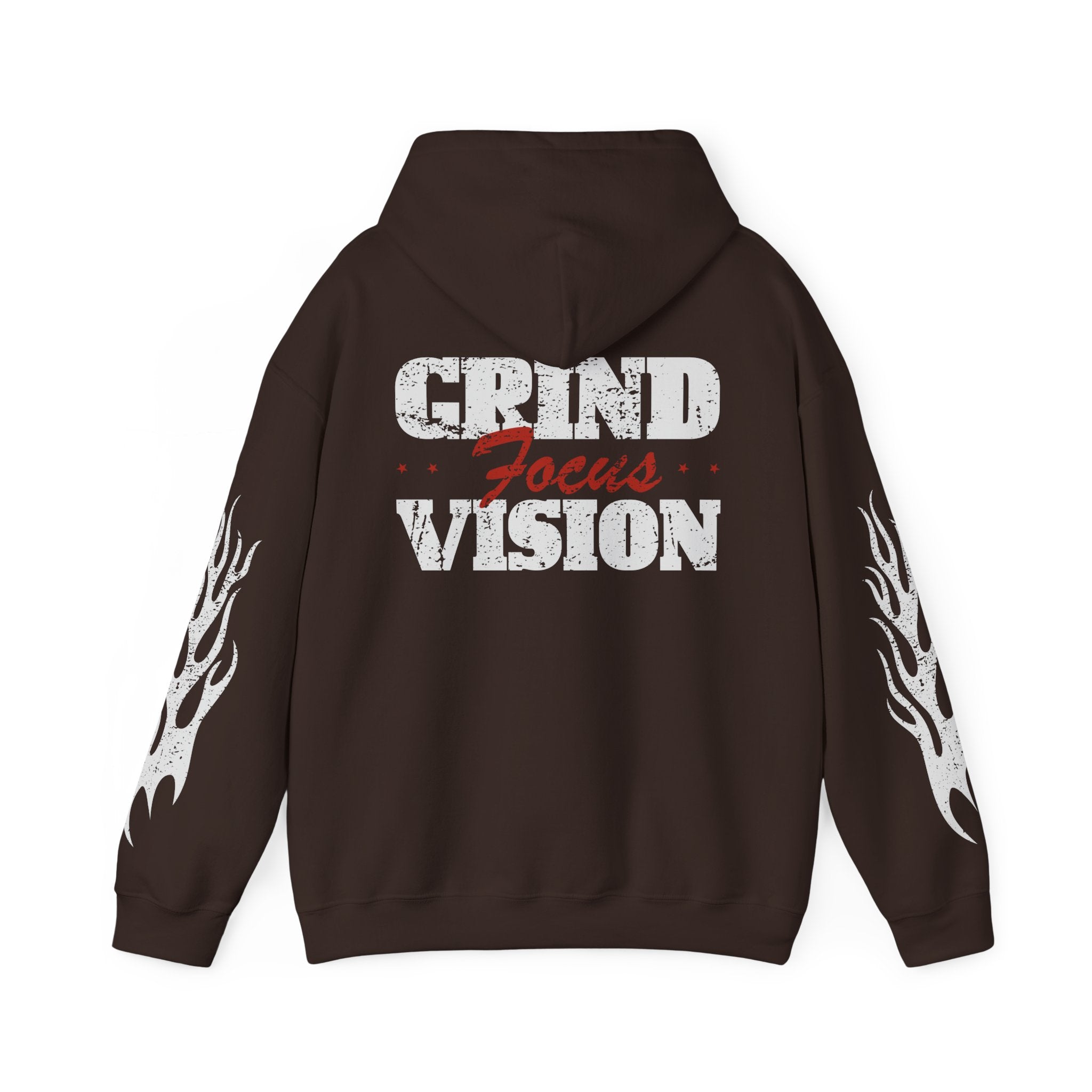 Hoodie — 'Hood Star' Flame Sleeve Hoodie | Grind Focus Vision Graphic Pullover