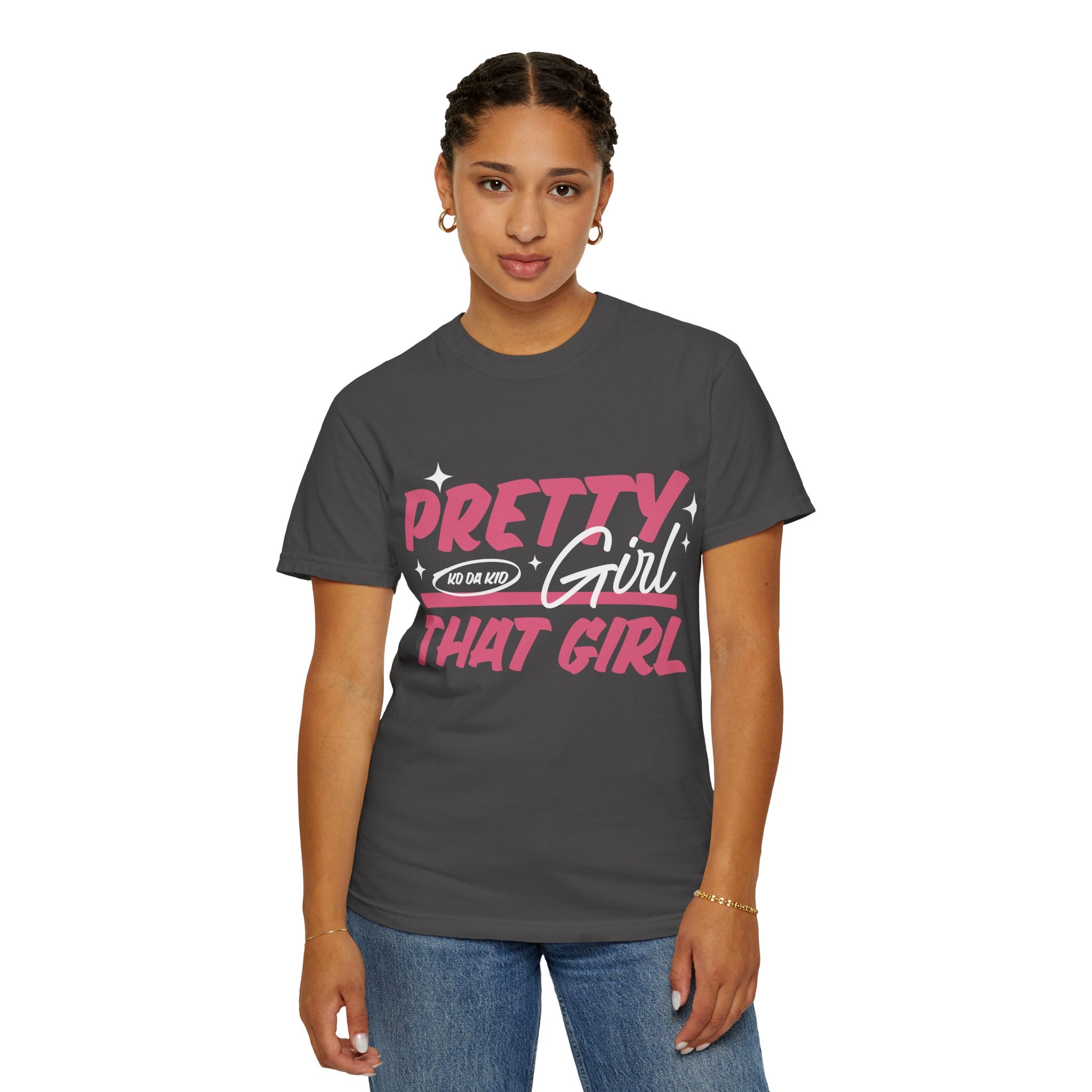 Pretty Girl That Girl T-Shirt – Retro Pink & Orange Graphic Tee