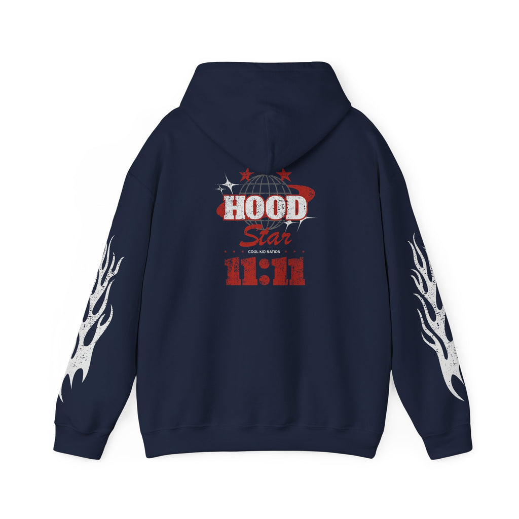 Hood Star Hoodie — Retro Globe Graphic Pullover