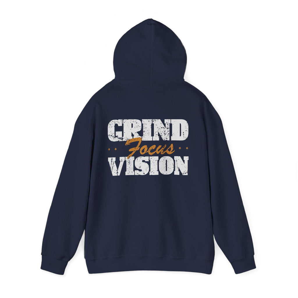 Gold Color Grind Focus Vision Hoodie — Motivational Gym & Hustle Pullover