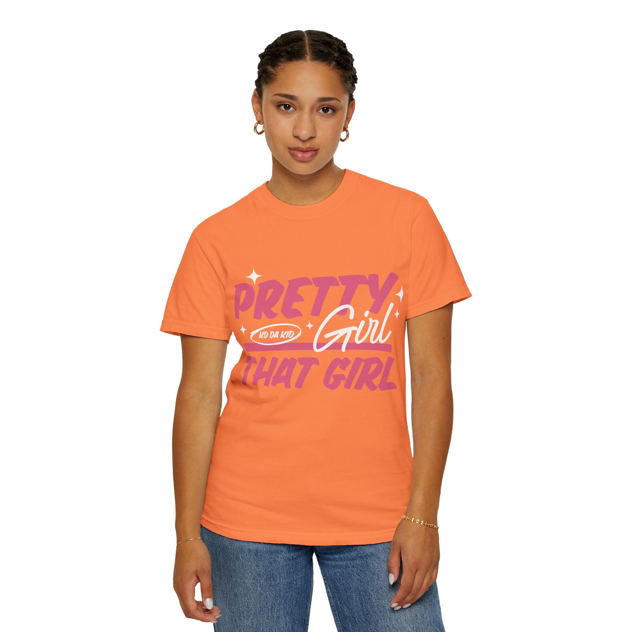 Pretty Girl That Girl T-Shirt – Retro Pink & Orange Graphic Tee