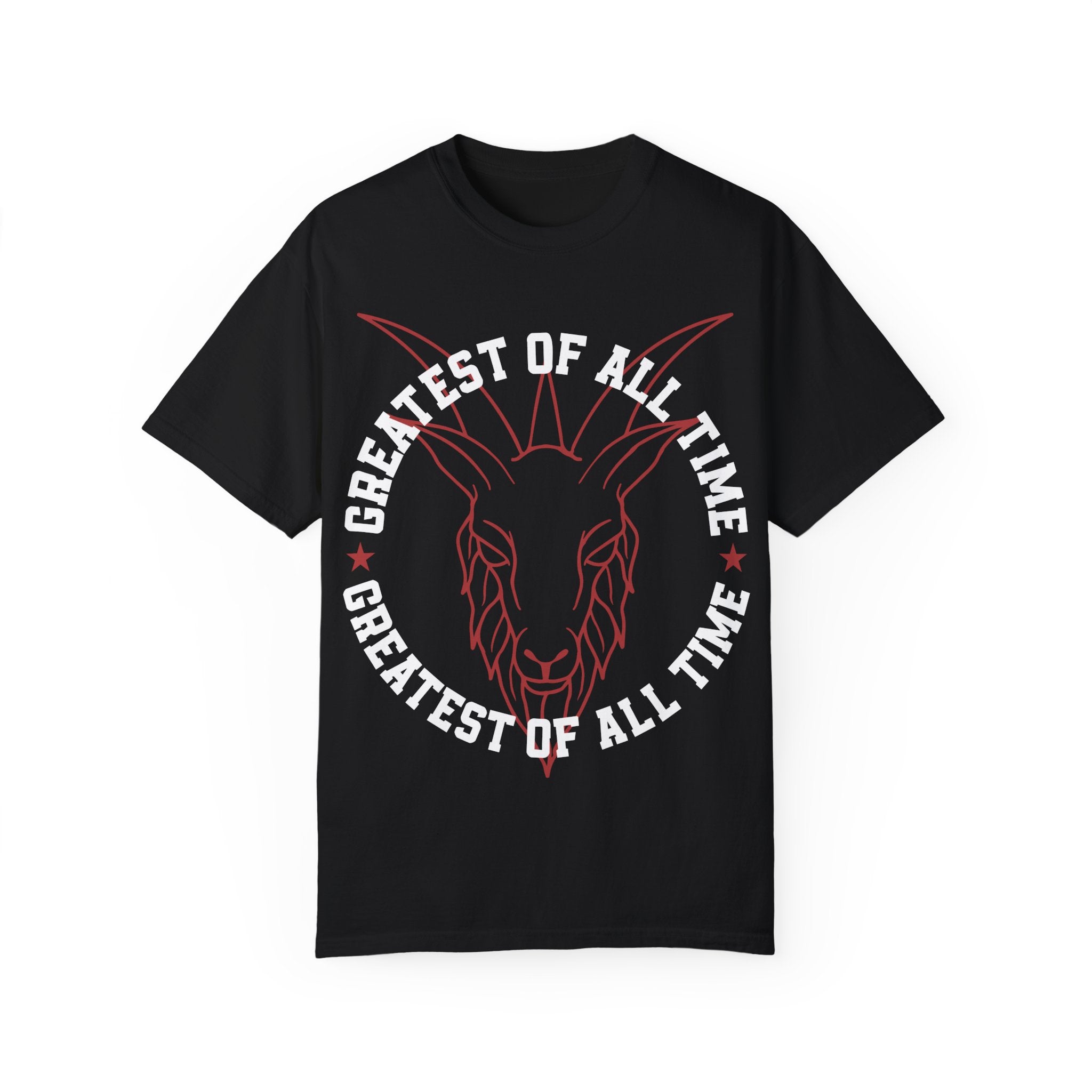 Unisex Garment-Dyed T-shirt - 'Greatest of All Time' Goat Design