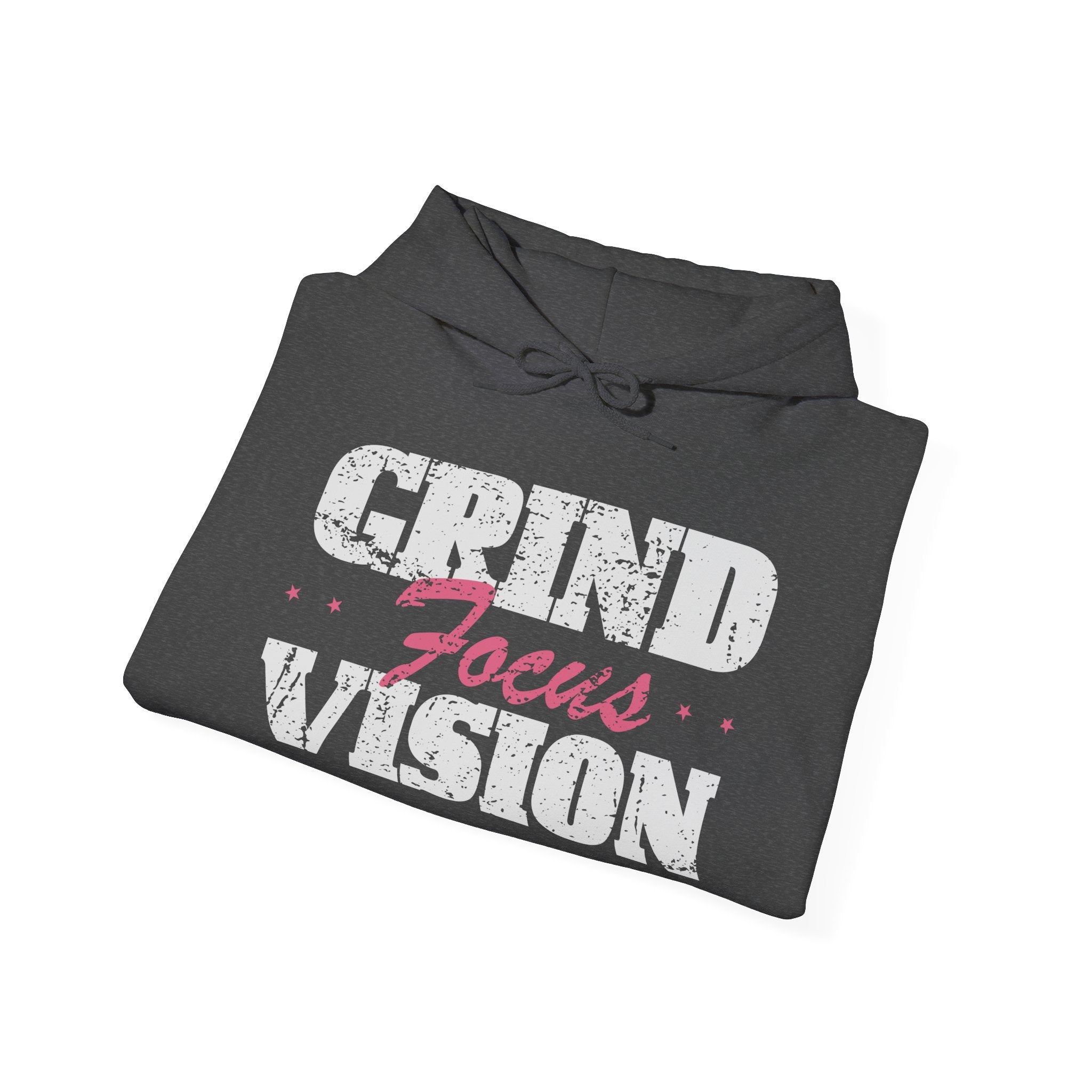 Pink Grind Focus Vision Hoodie — Motivational Gym & Hustle Pullover