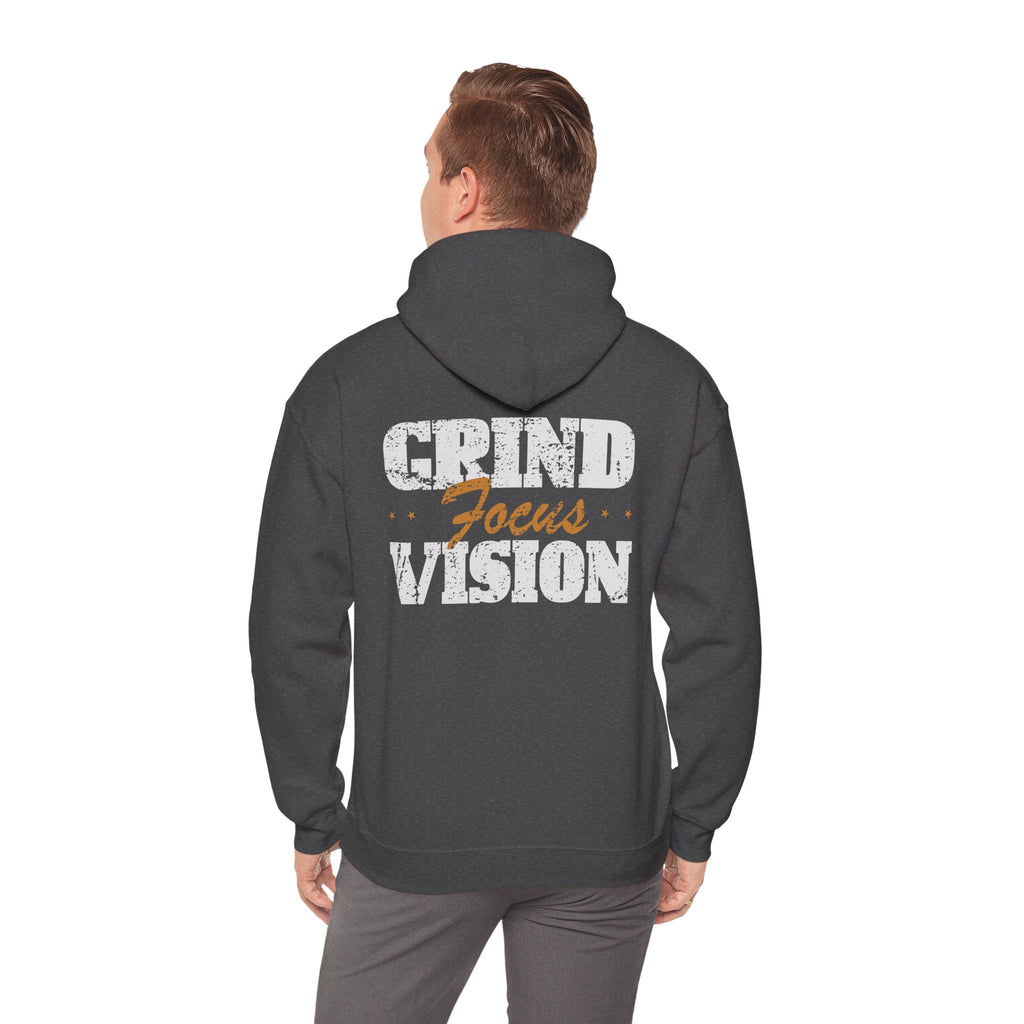 Gold Color Grind Focus Vision Hoodie — Motivational Gym & Hustle Pullover