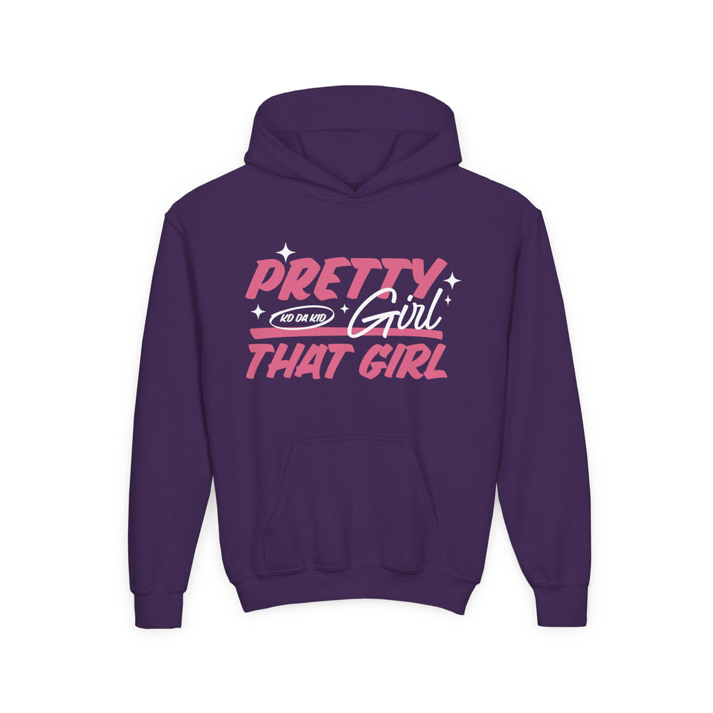 Youth Pretty Girl That Girl Hoodie – Youth Pink Retro Graphic Sweatshirt