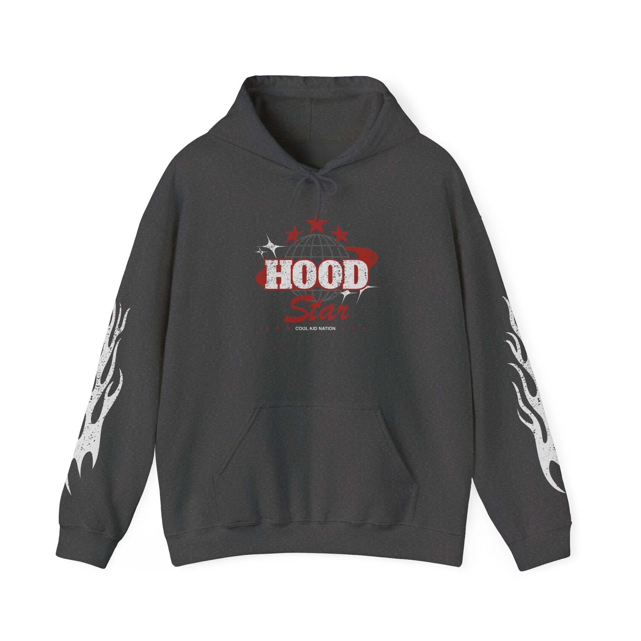 Hood Star Hoodie — Retro Globe Graphic Pullover