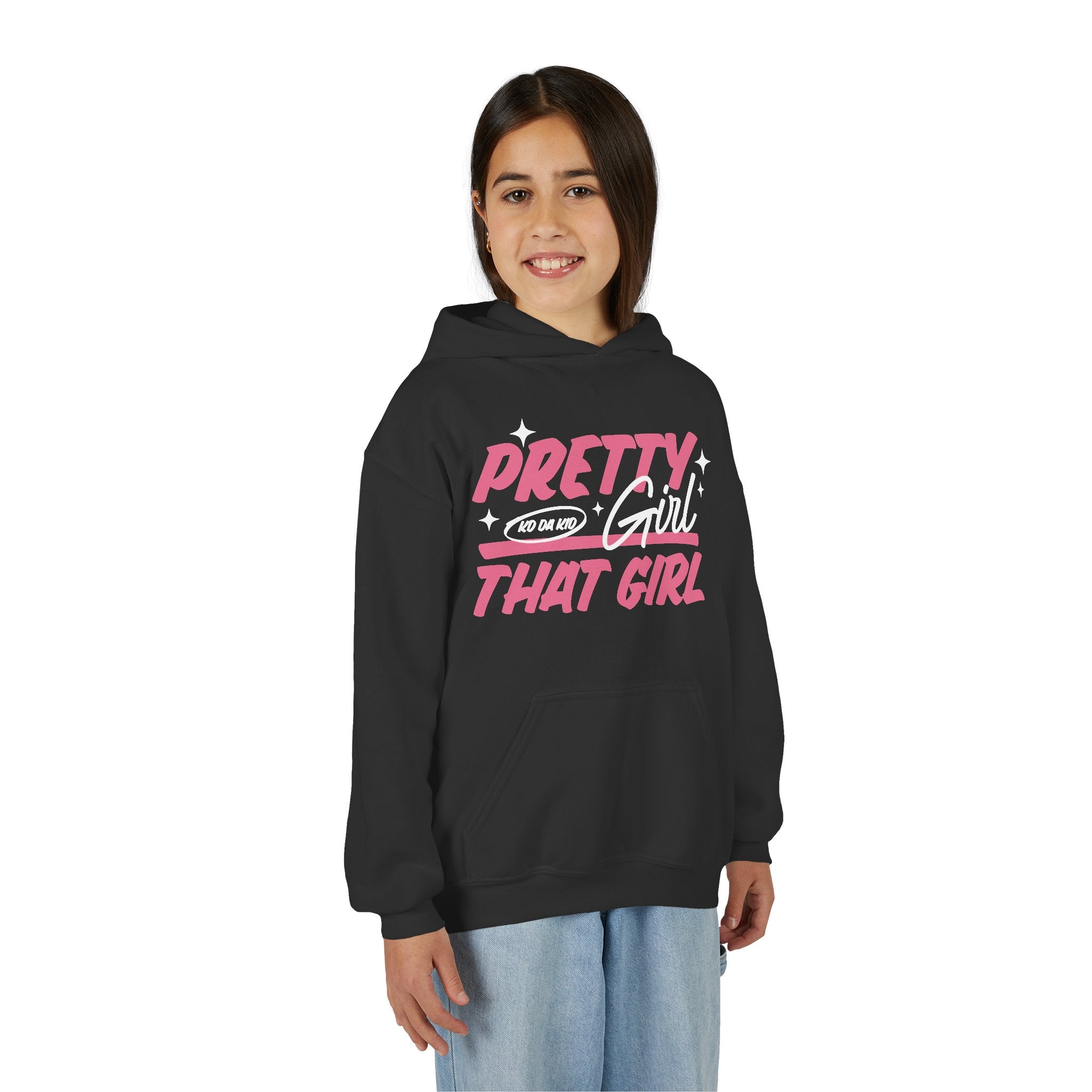 Youth Pretty Girl That Girl Hoodie – Youth Pink Retro Graphic Sweatshirt
