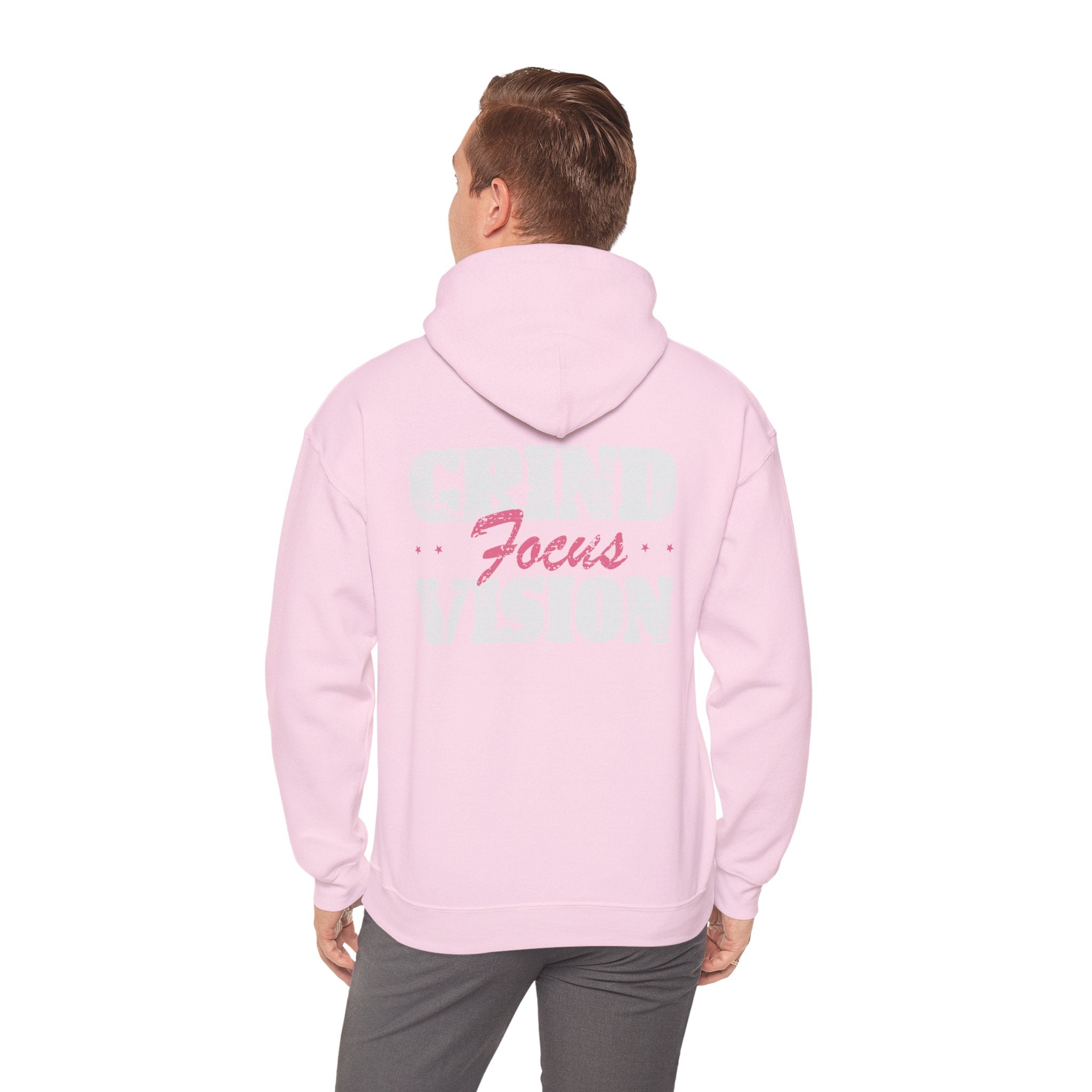 Pink Grind Focus Vision Hoodie — Motivational Gym & Hustle Pullover
