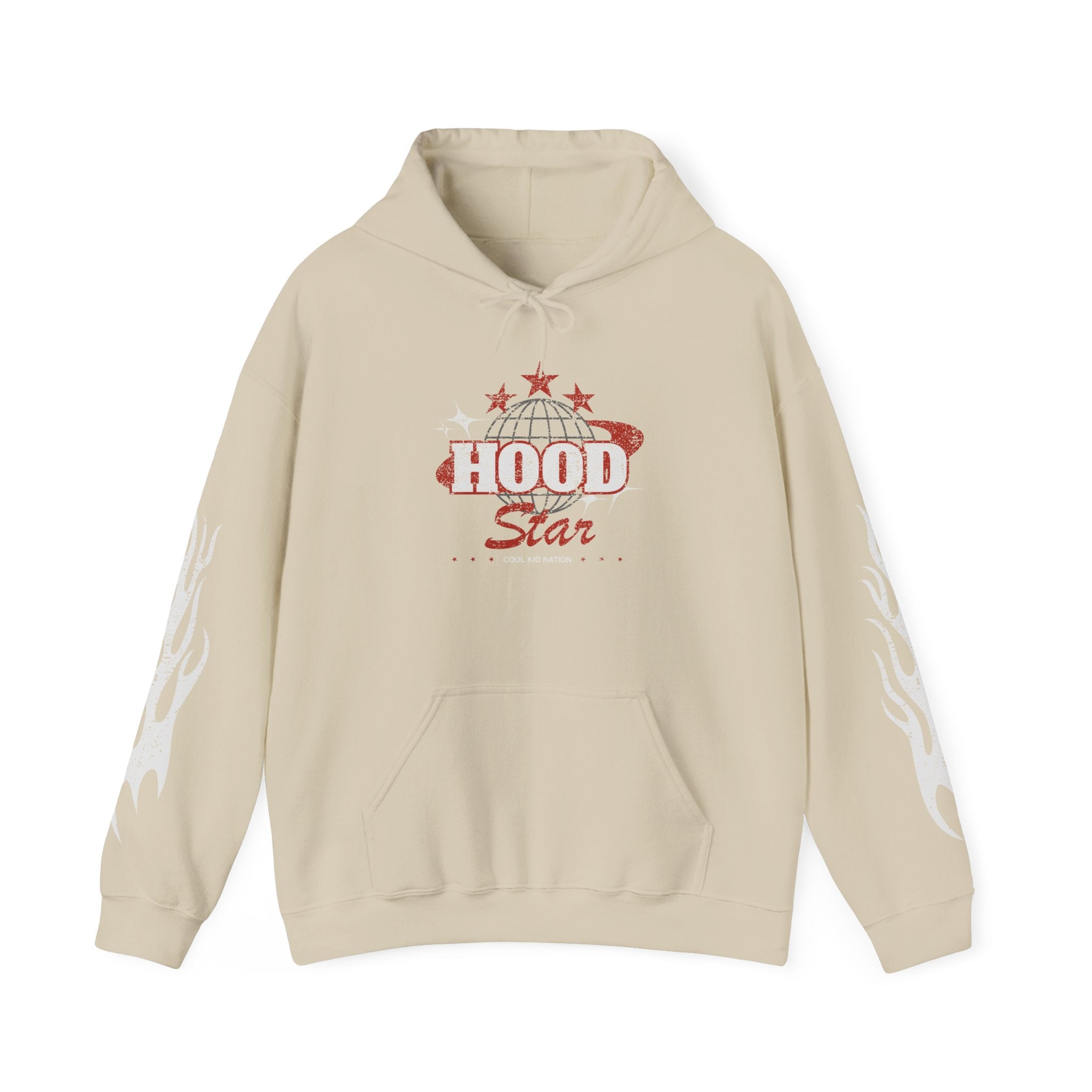 Hood Star Hoodie — Retro Globe Graphic Pullover