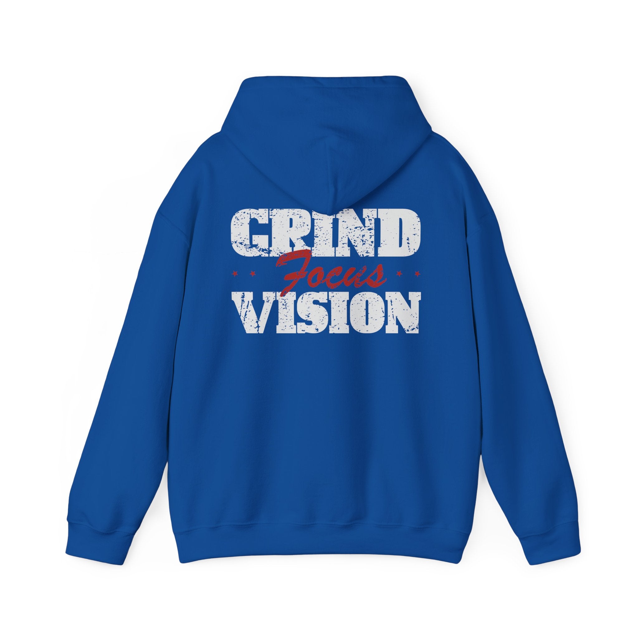 Red Grind Focus Vision Hoodie — Motivational Workout & Streetwear Pullover