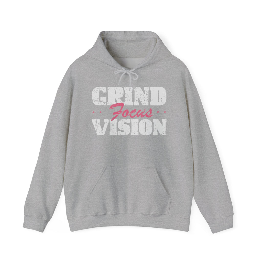 Pink Grind Focus Vision Hoodie — Motivational Gym & Hustle Pullover