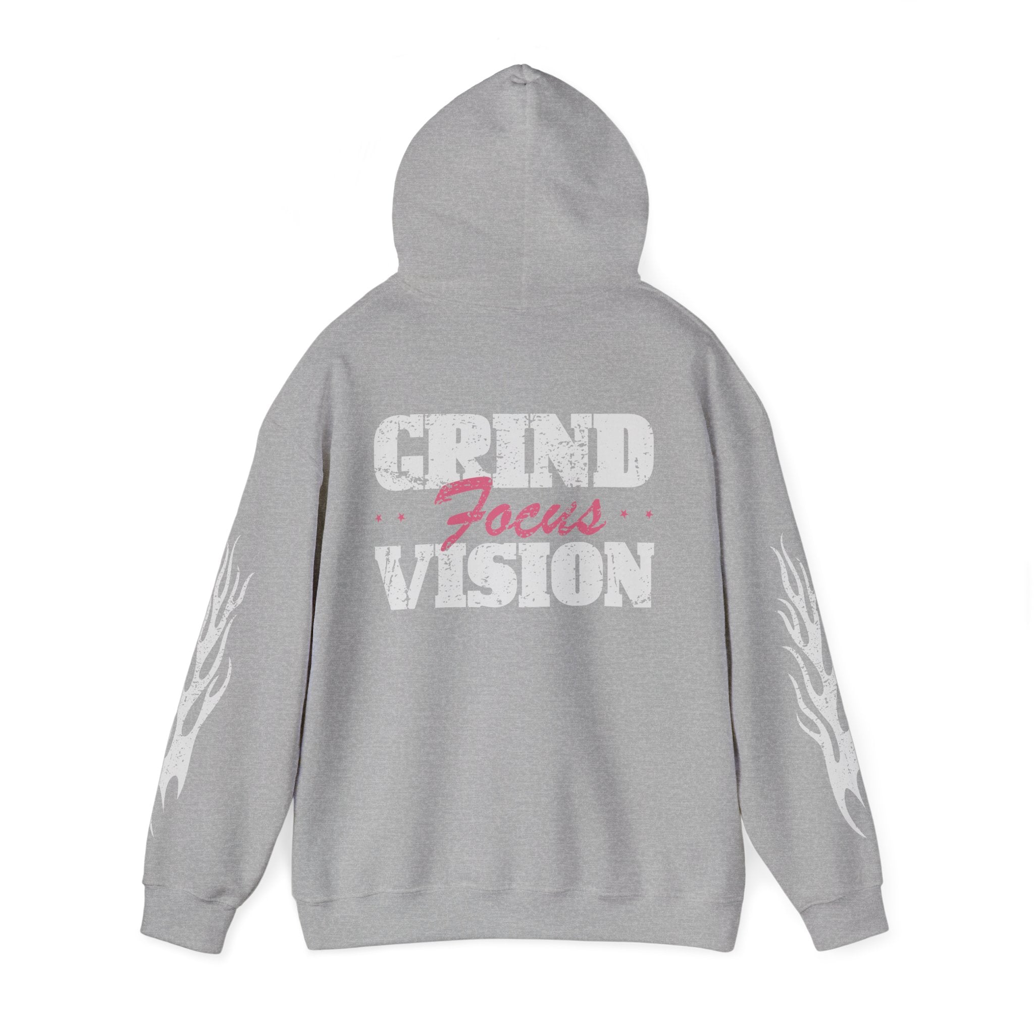 Hoodie — "Hood Star" Flame Sleeve Hoodie (Grind Focus Vision)