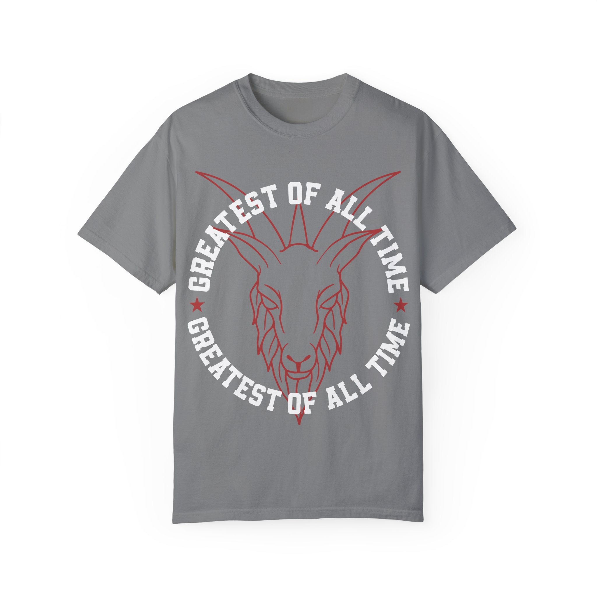 Unisex Garment-Dyed T-shirt - 'Greatest of All Time' Goat Design