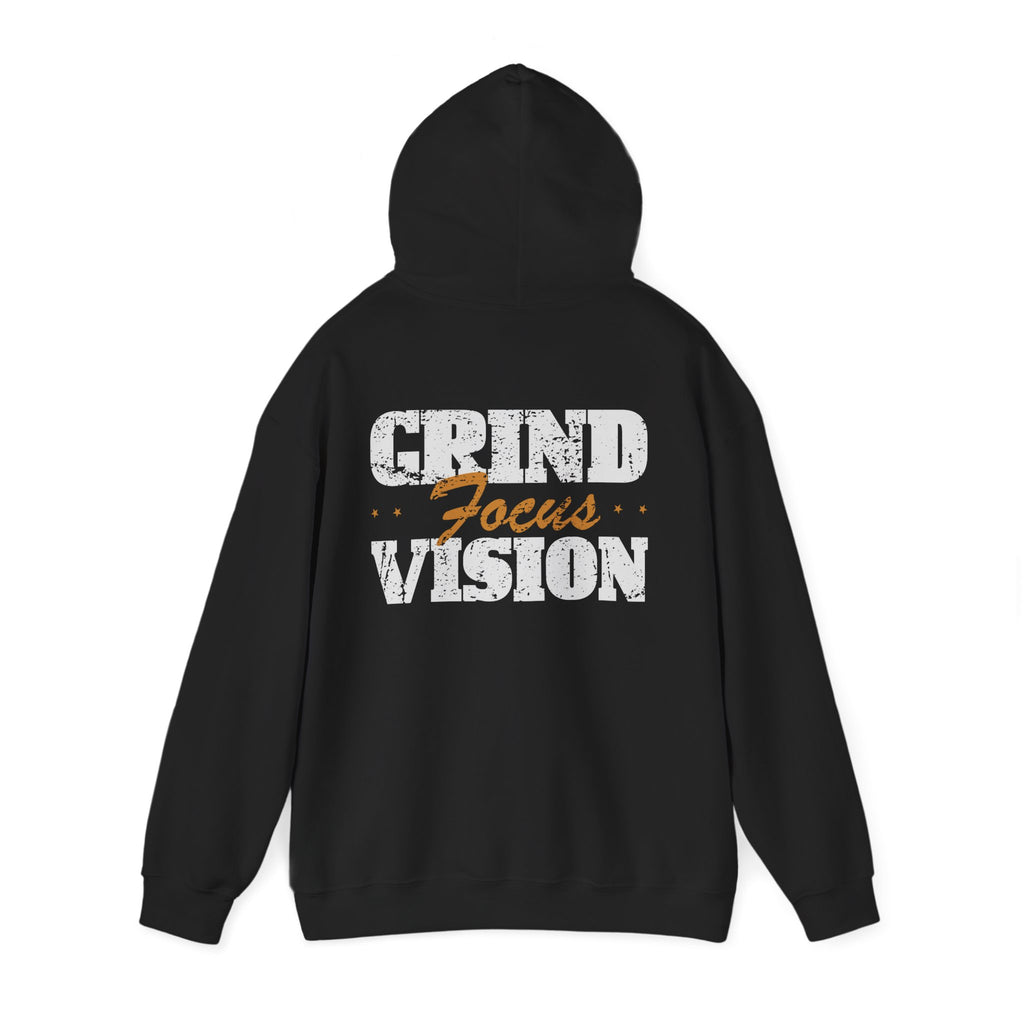 Gold Color Grind Focus Vision Hoodie — Motivational Gym & Hustle Pullover
