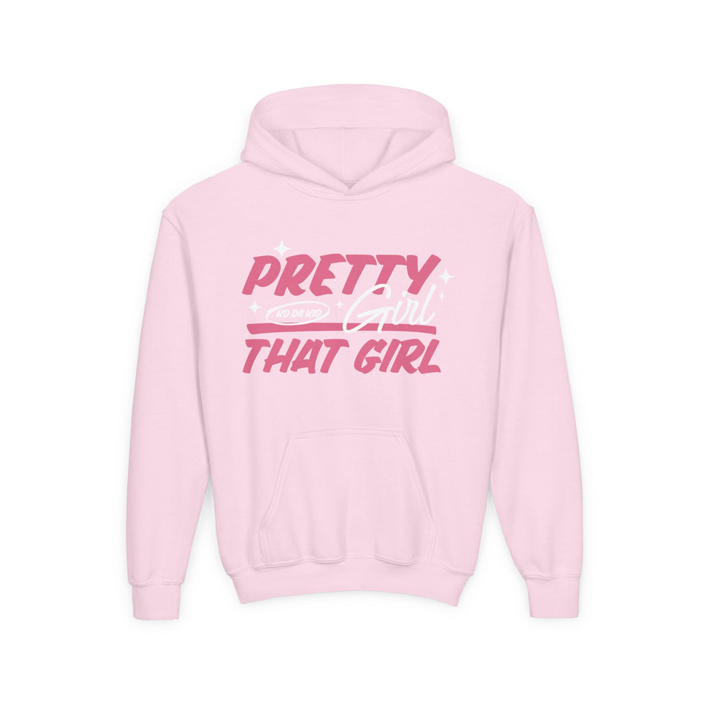 Youth Pretty Girl That Girl Hoodie – Youth Pink Retro Graphic Sweatshirt