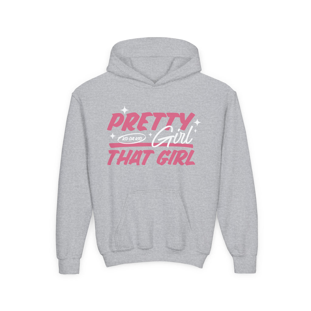 Youth Pretty Girl That Girl Hoodie – Youth Pink Retro Graphic Sweatshirt