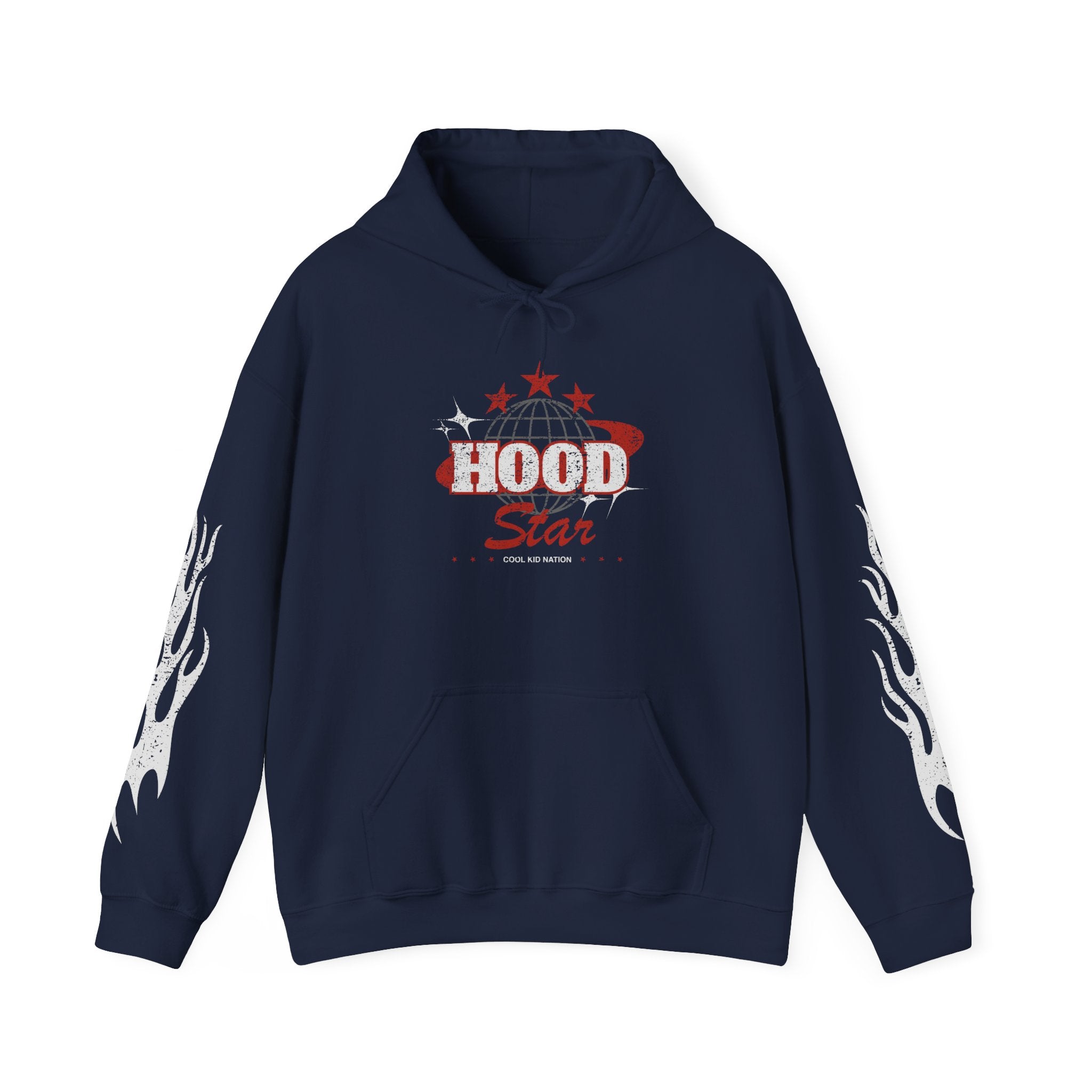 Hood Star Hoodie — Retro Globe Graphic Pullover
