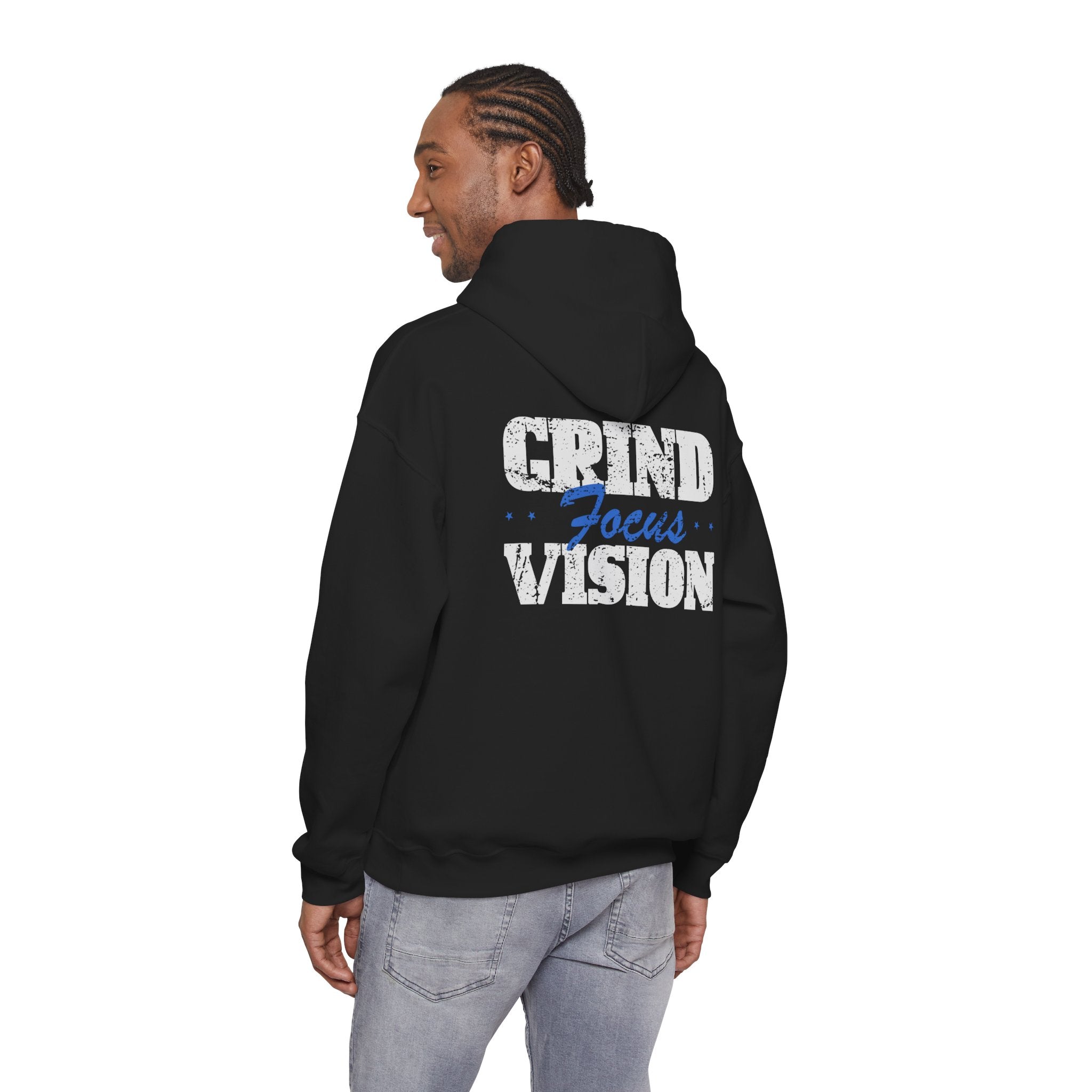 Blue Grind Focus Vision Hoodie — Motivational Fitness Streetwear