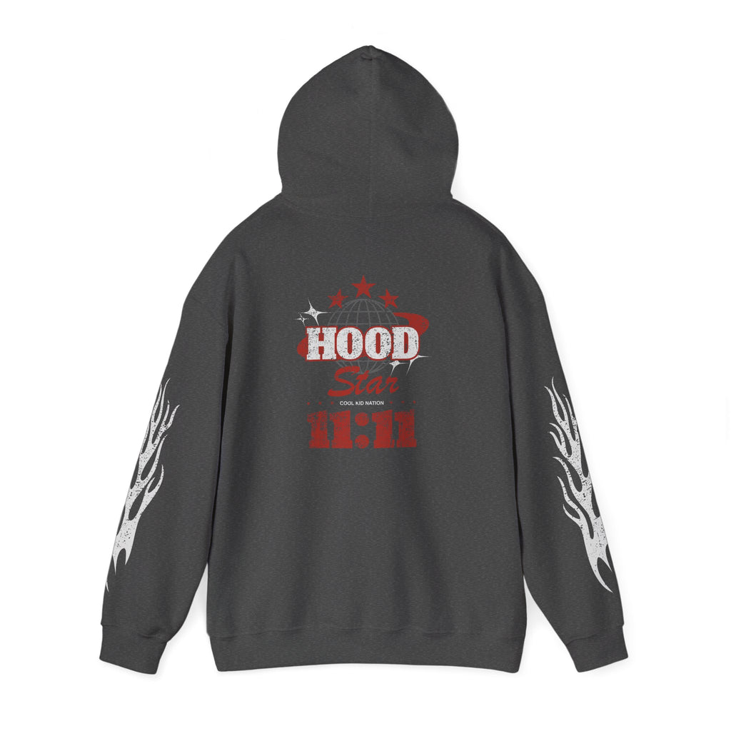 Hood Star Hoodie — Retro Globe Graphic Pullover