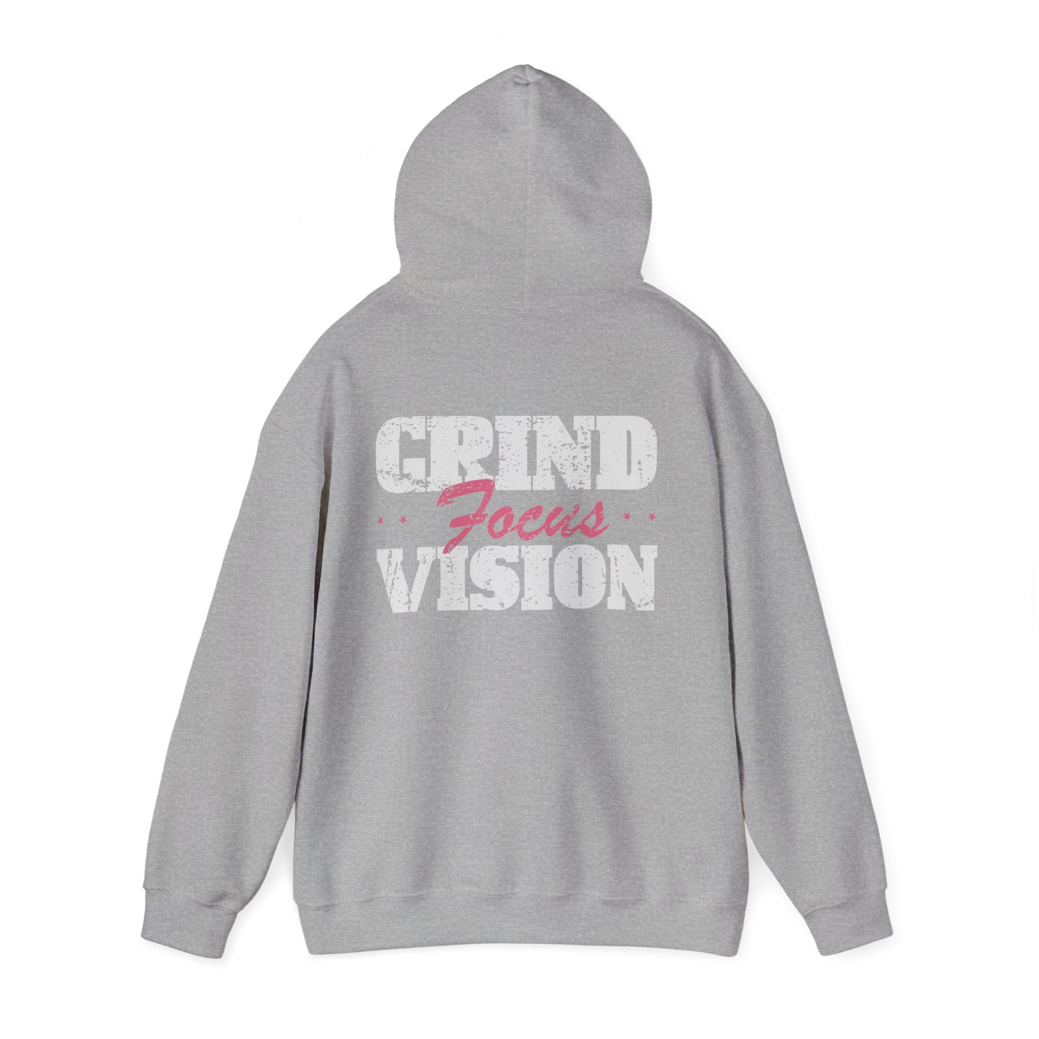 Pink Grind Focus Vision Hoodie — Motivational Gym & Hustle Pullover