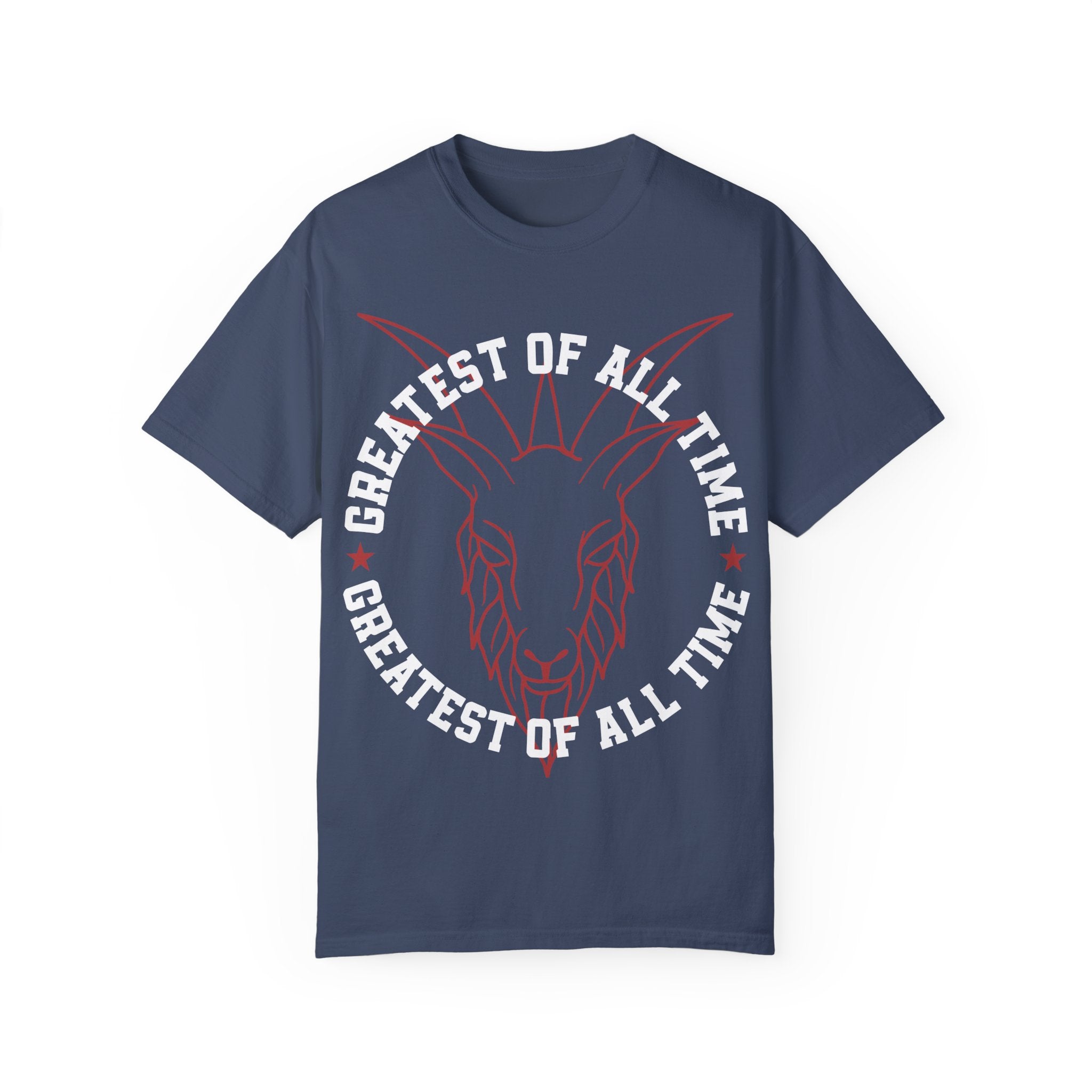 Unisex Garment-Dyed T-shirt - 'Greatest of All Time' Goat Design