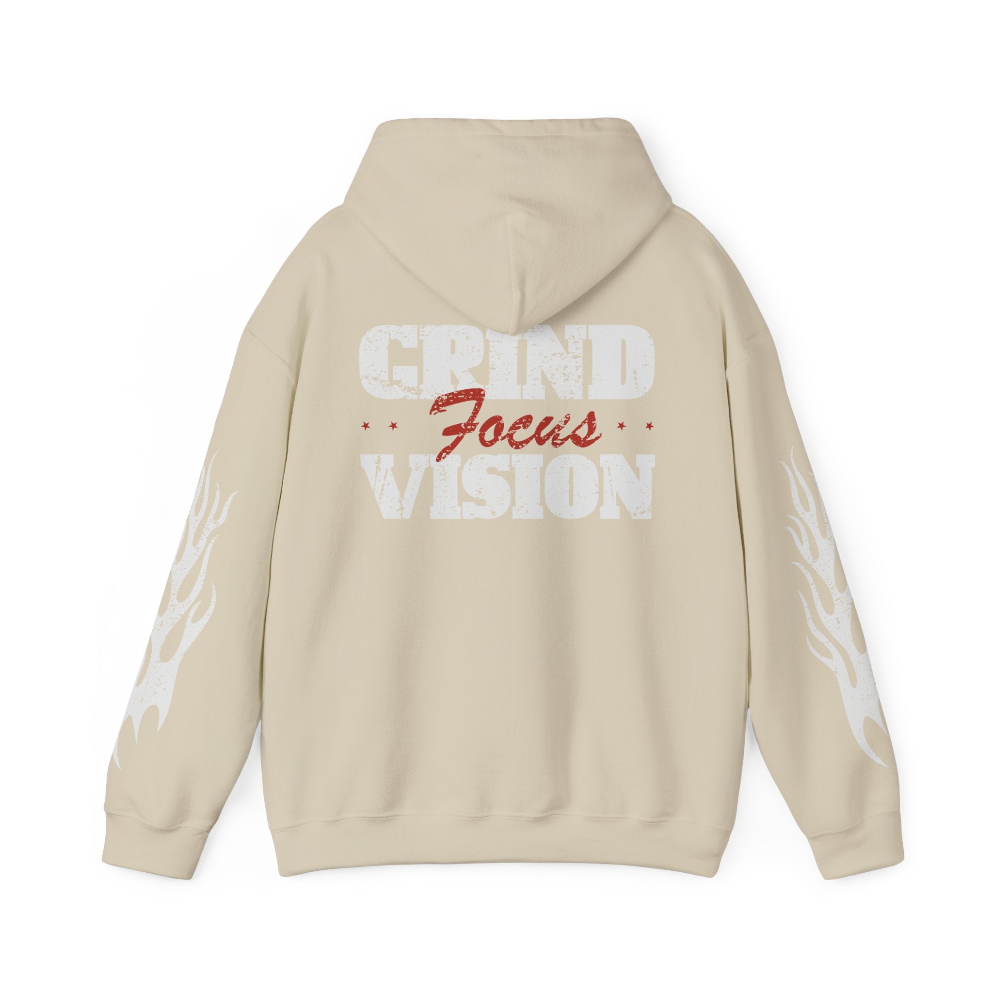 Hoodie — 'Hood Star' Flame Sleeve Hoodie | Grind Focus Vision Graphic Pullover