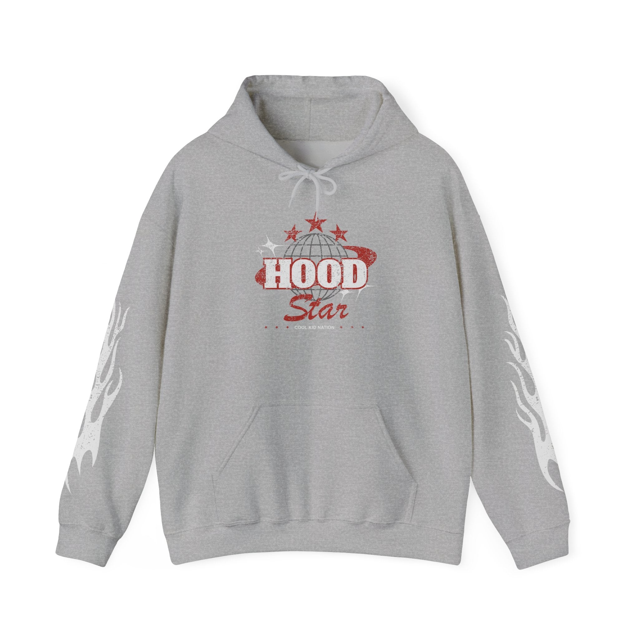 Hood Star Hoodie — Retro Globe Graphic Pullover